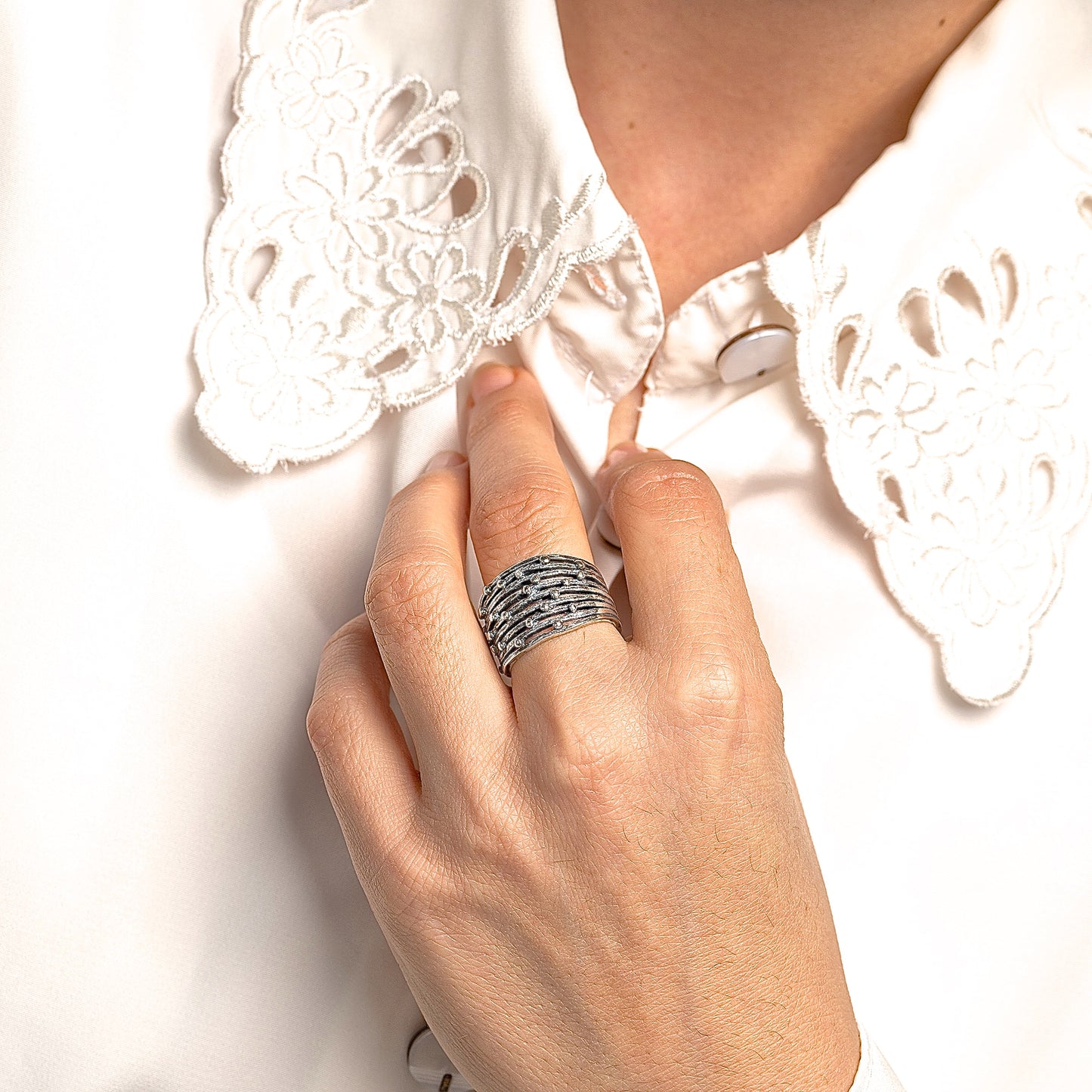 Multi strand steling silver 925 ring band