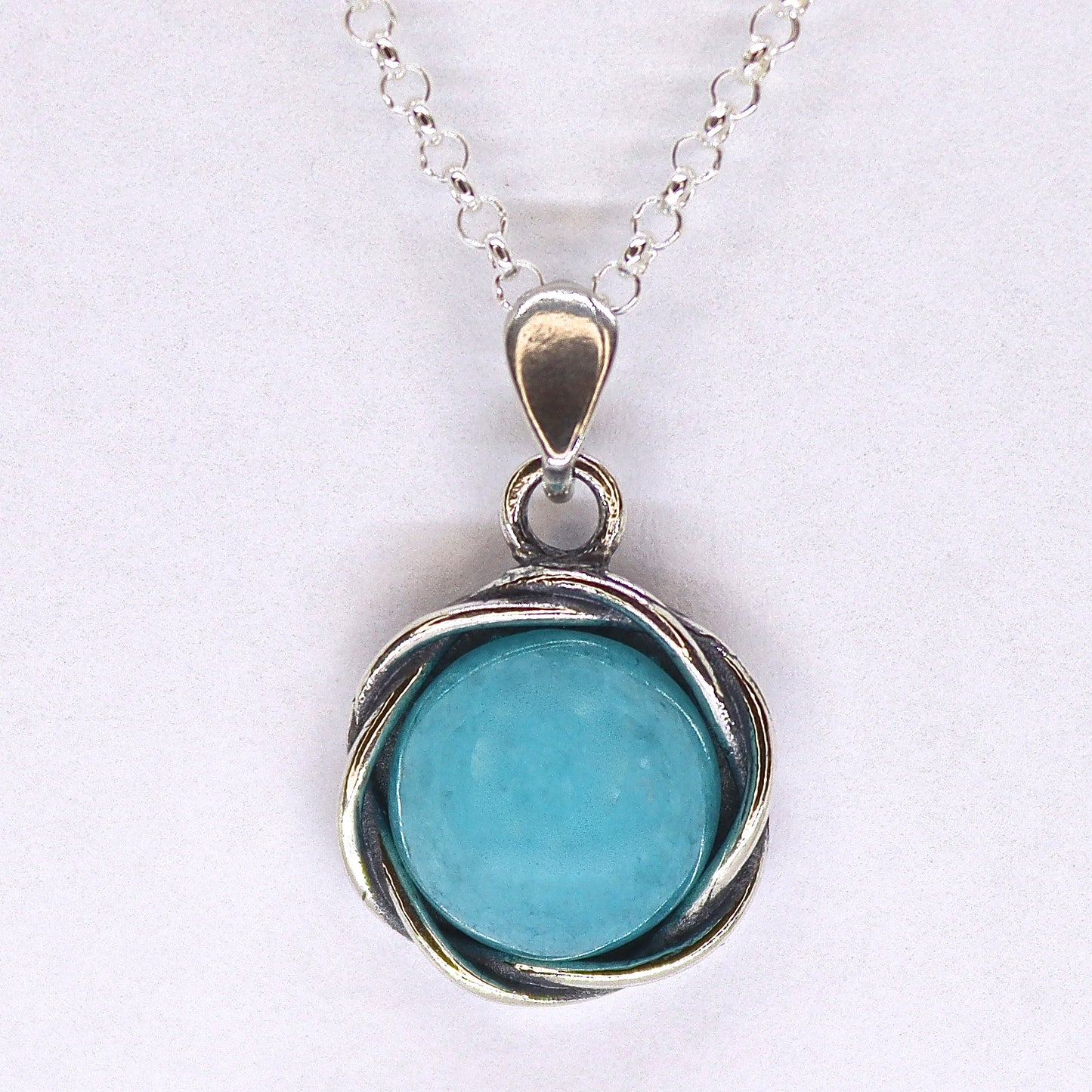 Gemstone sterling silver 925 pendant necklace