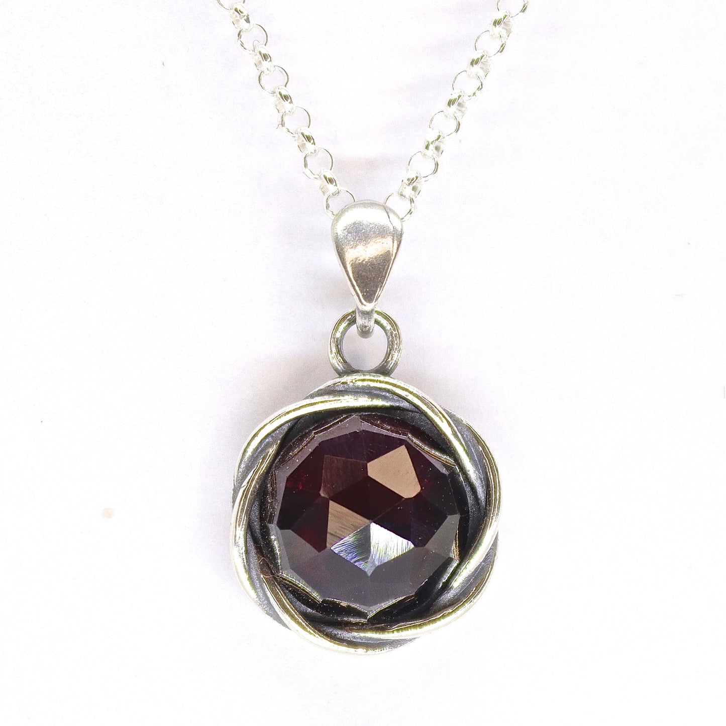 Gemstone sterling silver 925 pendant necklace
