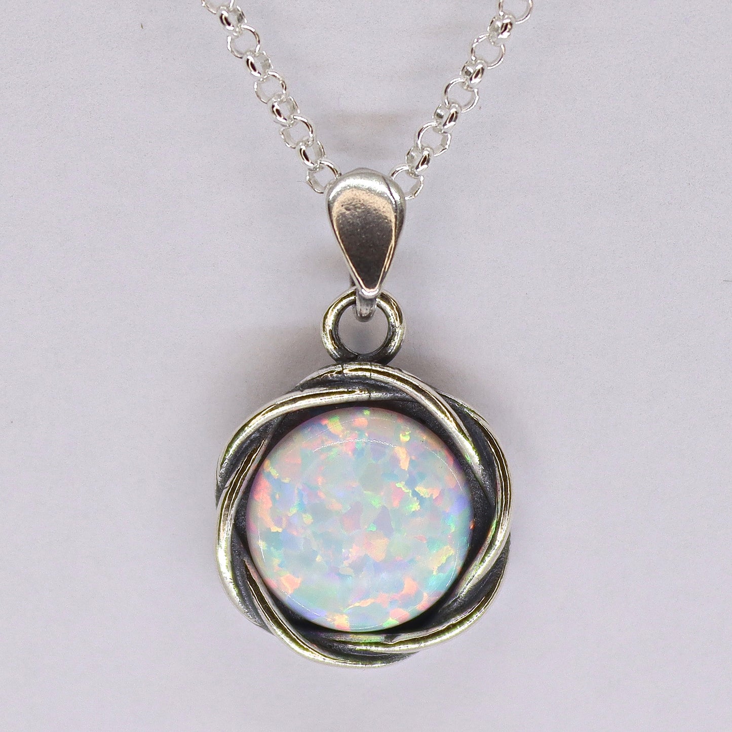 Gemstone sterling silver 925 pendant necklace