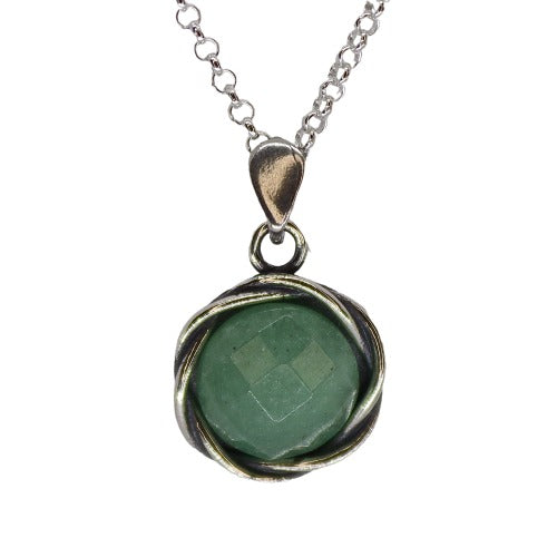 Gemstone sterling silver 925 pendant necklace