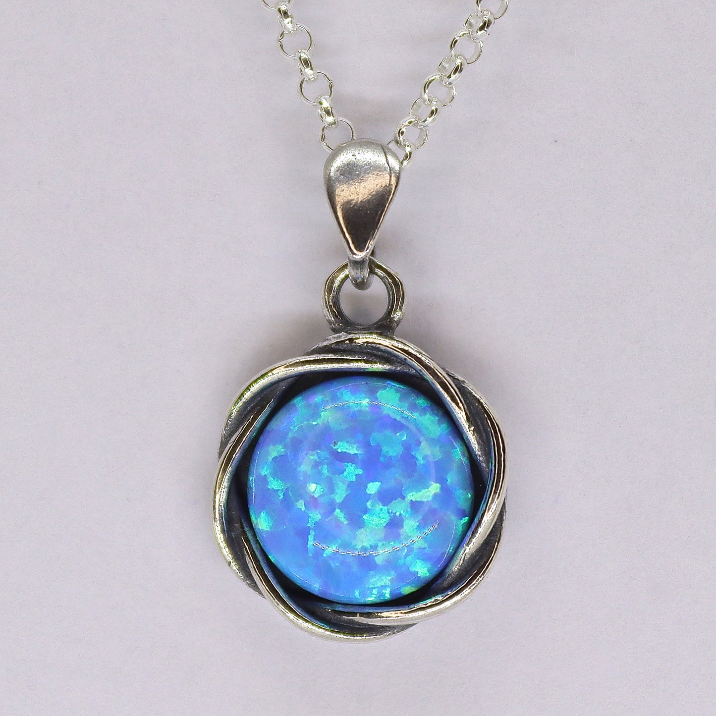 Gemstone sterling silver 925 pendant necklace