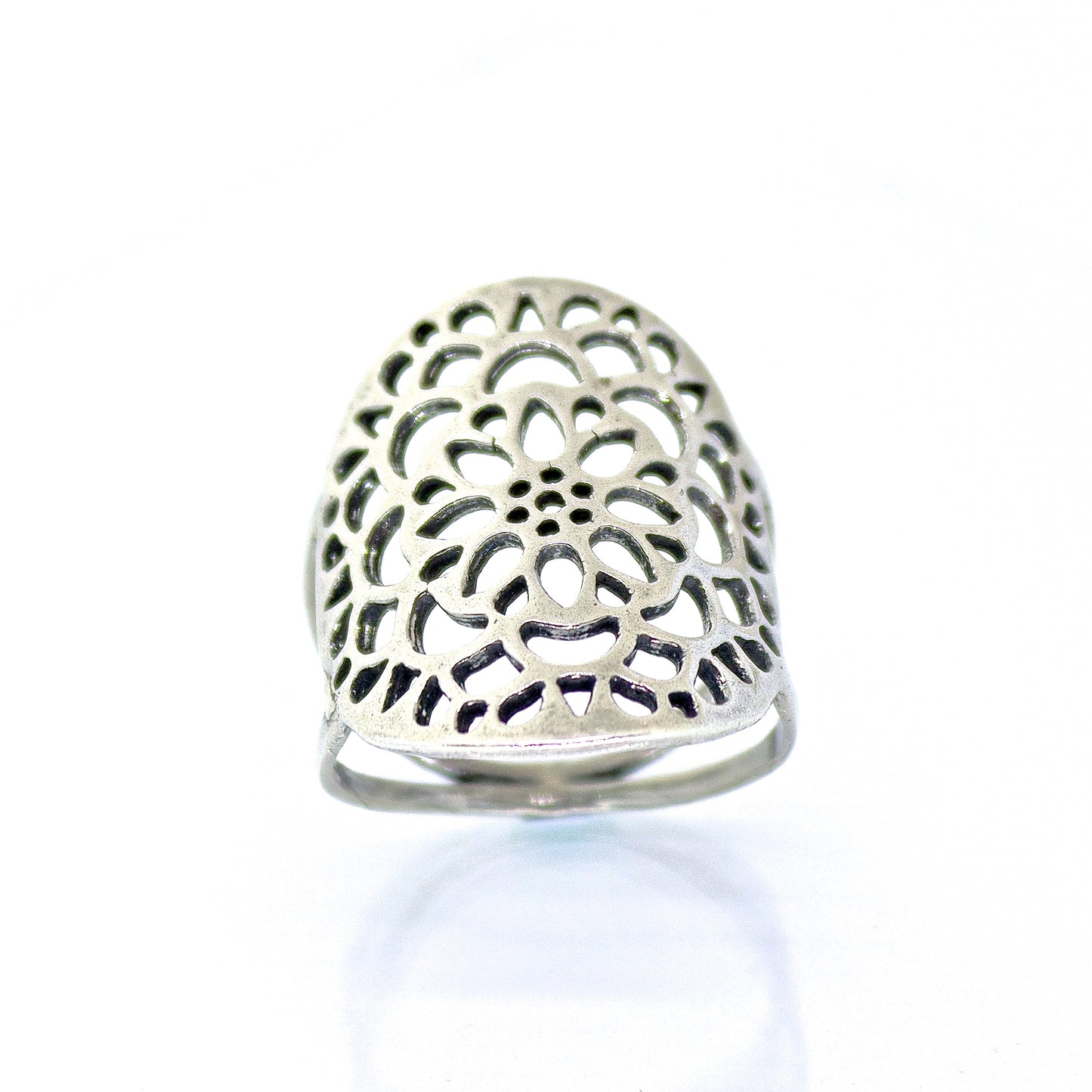 Long lace sterling silver 925 ring,