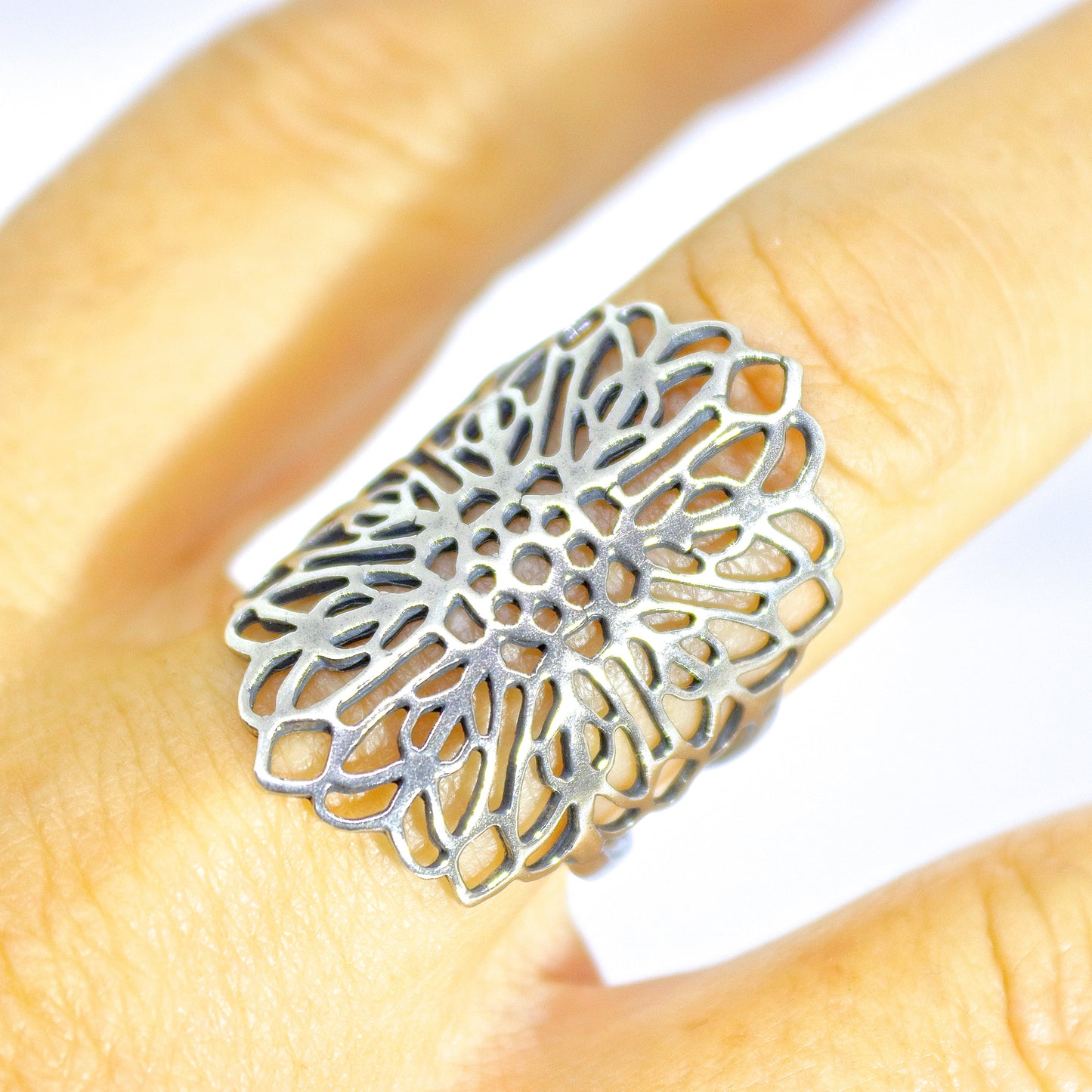 Long statement sterling silver 925 ring
