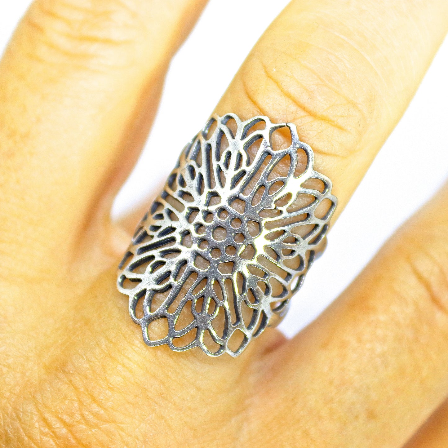 Long statement sterling silver 925 ring