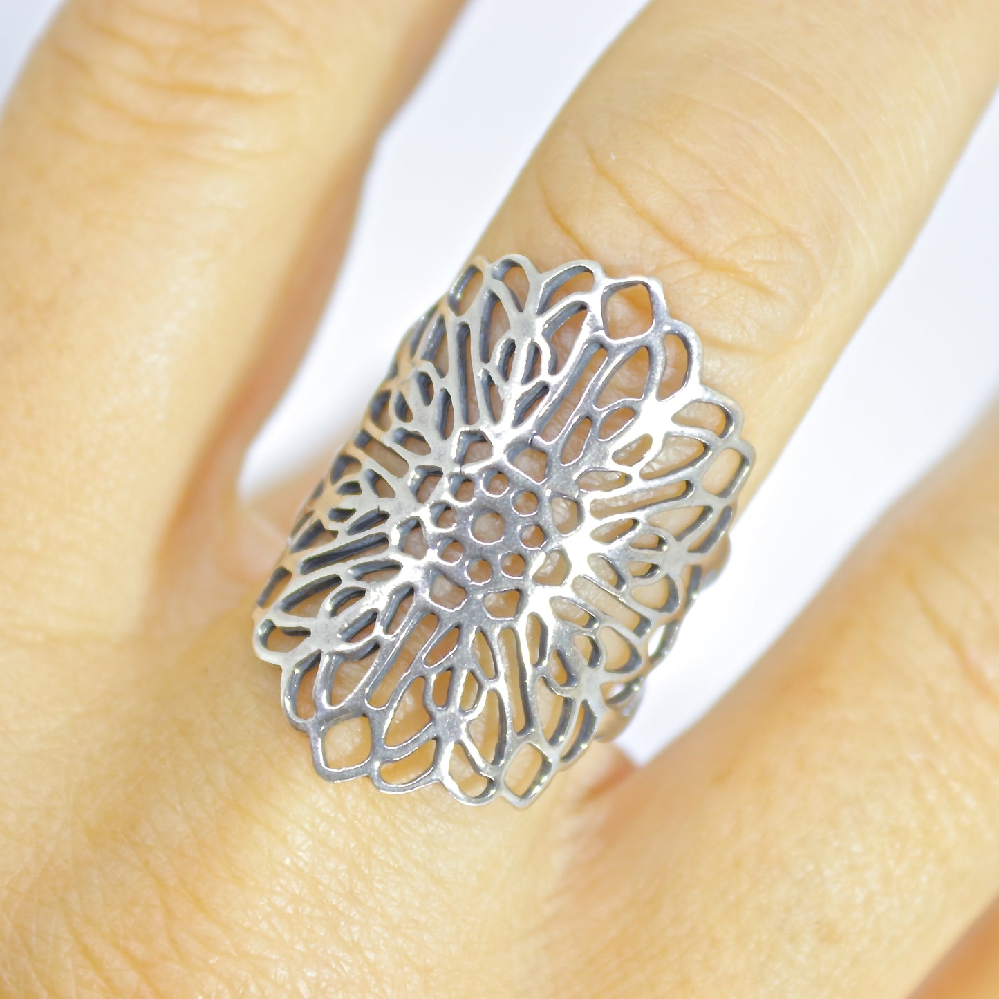 Long statement sterling silver 925 ring
