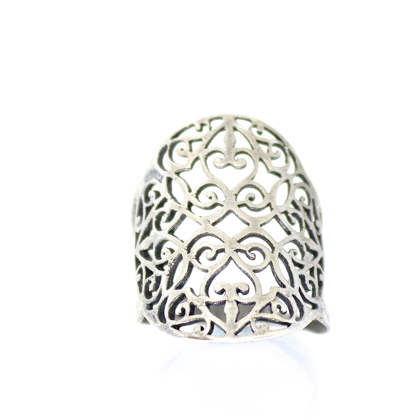 Long statement ring, Sterling silver 925 bold ring