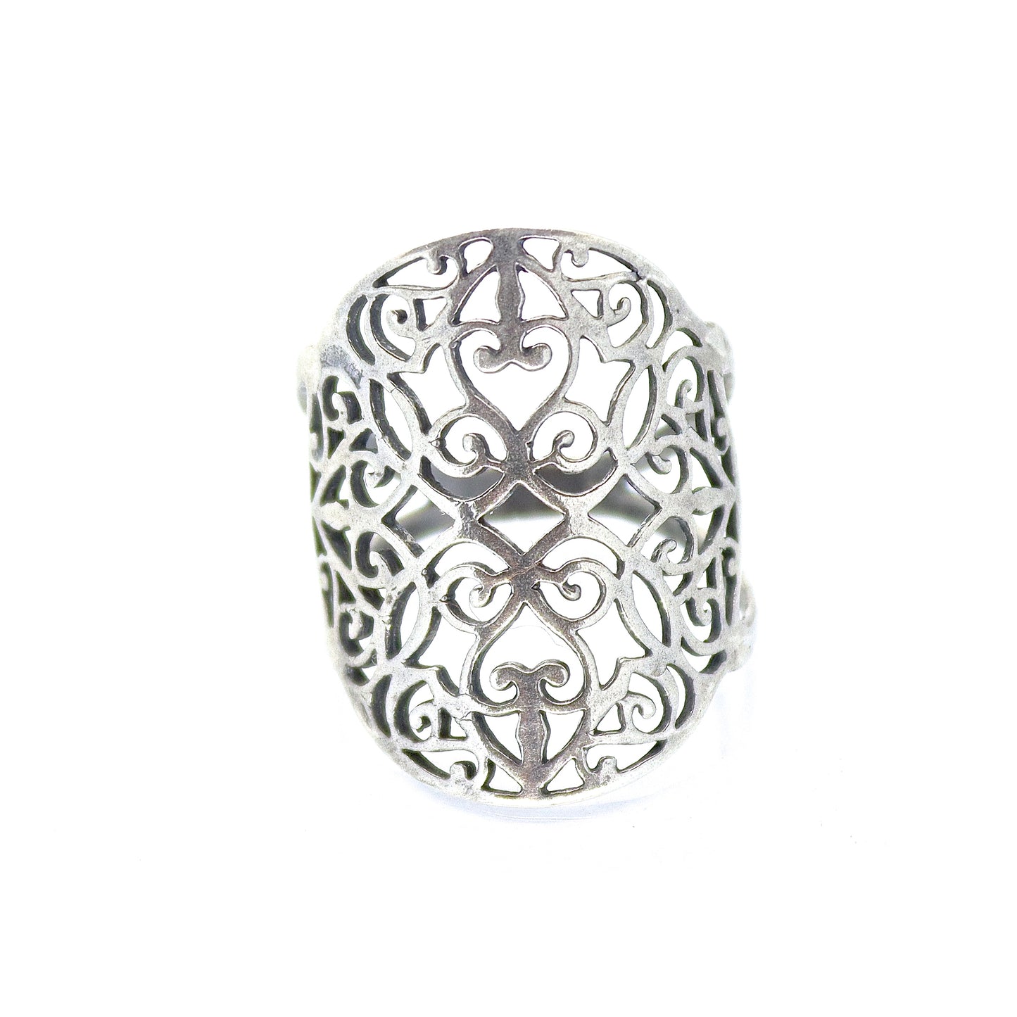 Long statement ring, Sterling silver 925 bold ring