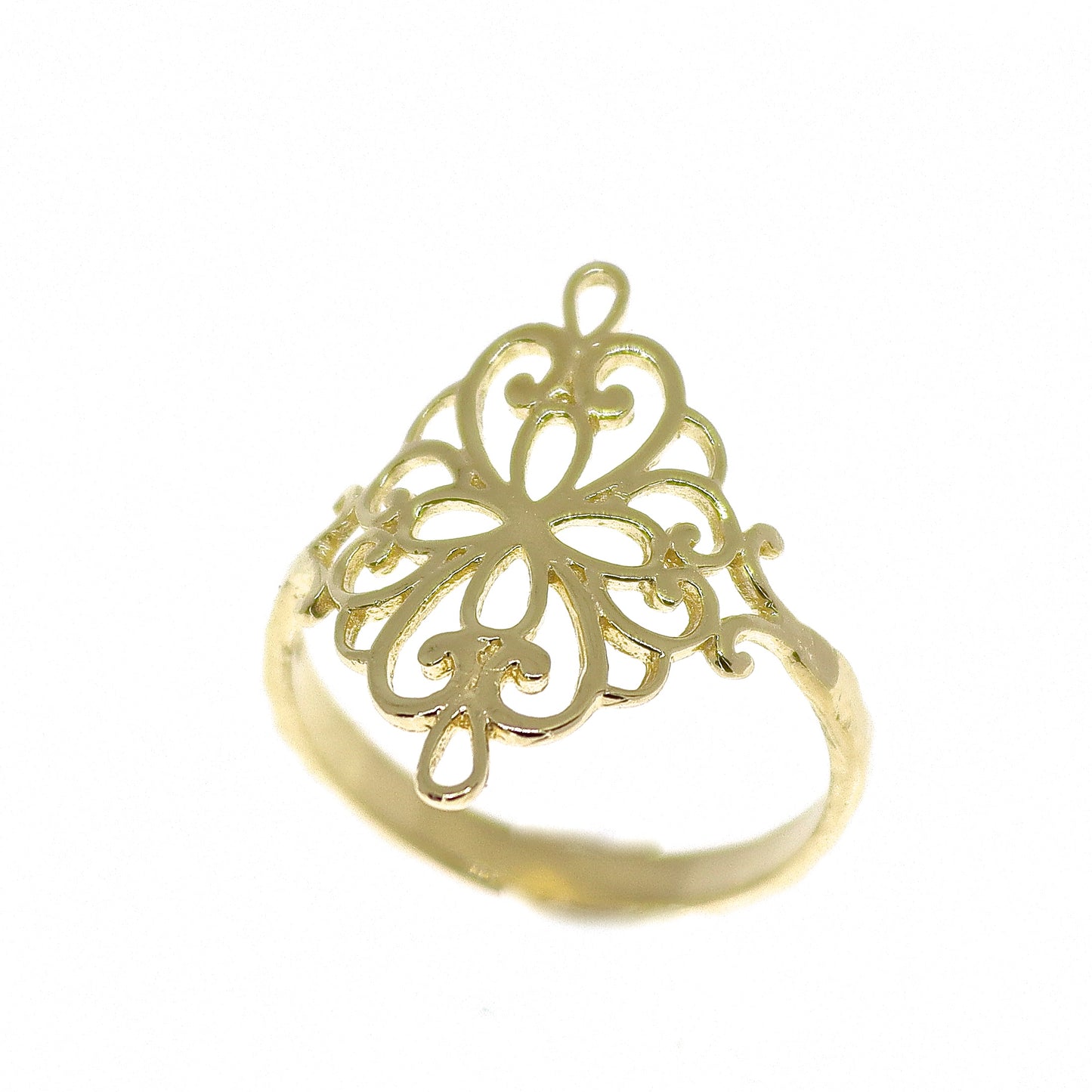 Victorian filigree 14K solid gold ring for women