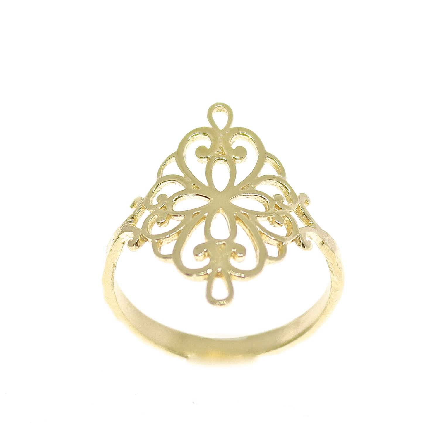 Victorian filigree 14K solid gold ring for women