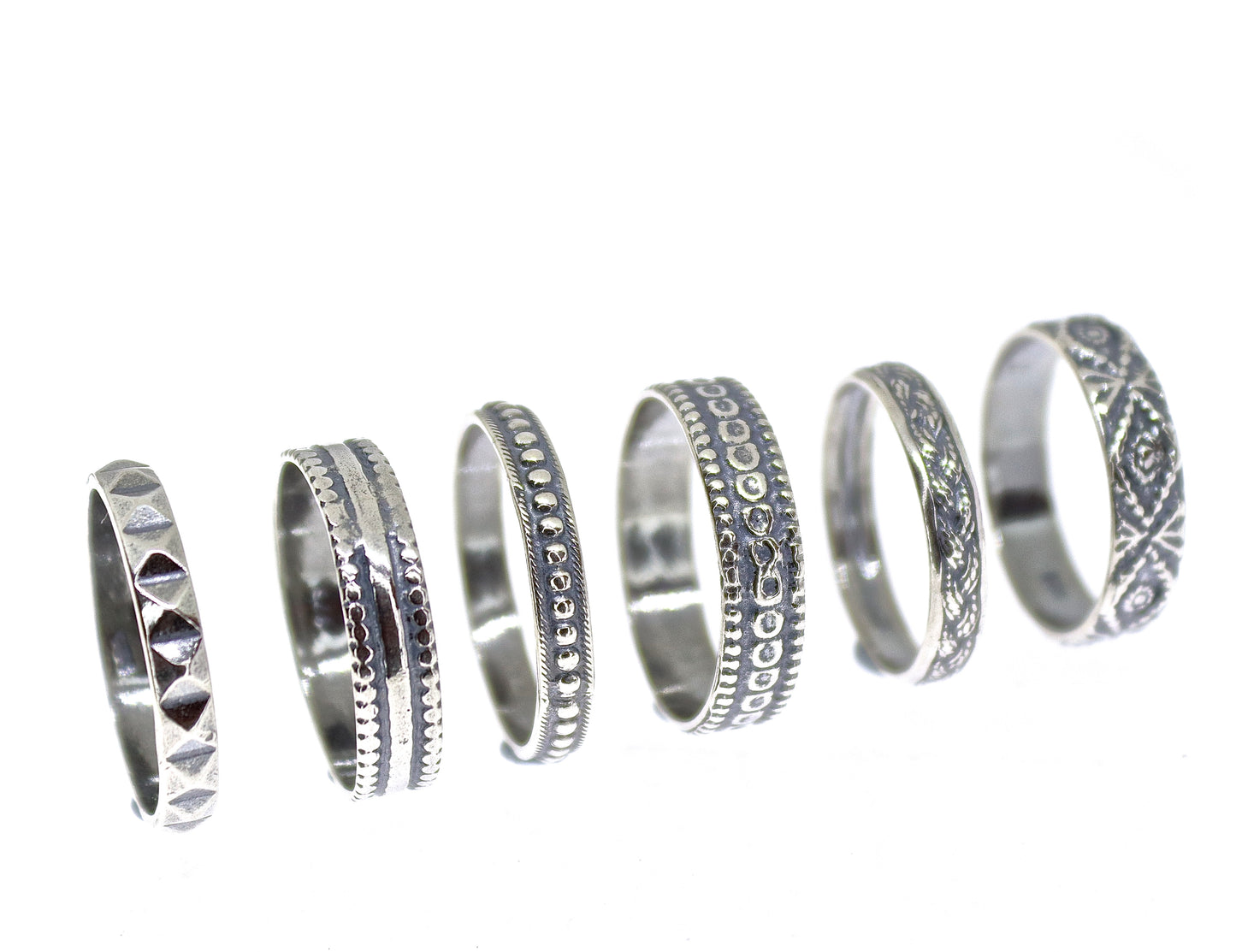 Sterling silver 925 textured ring band
