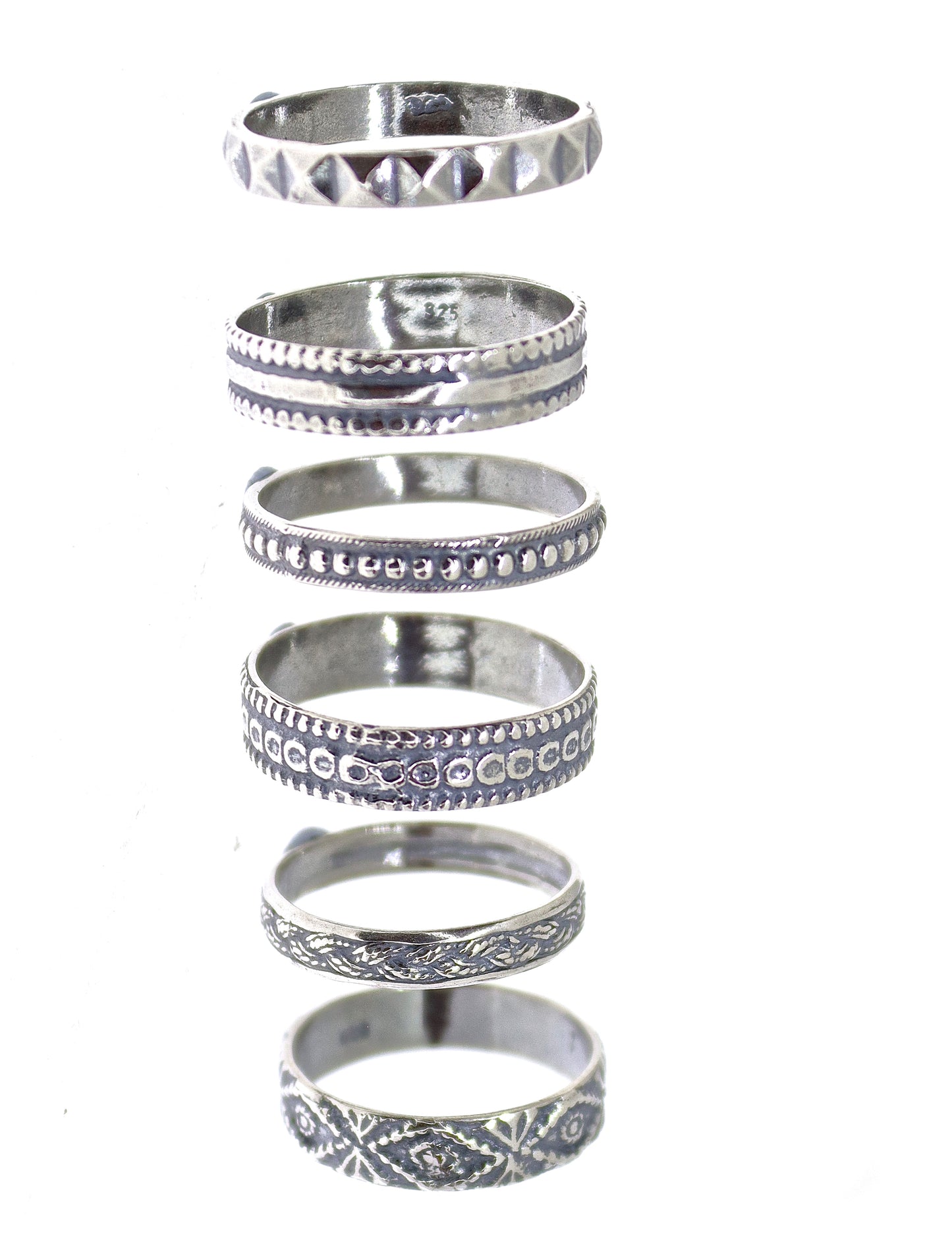 Sterling silver 925 textured ring band
