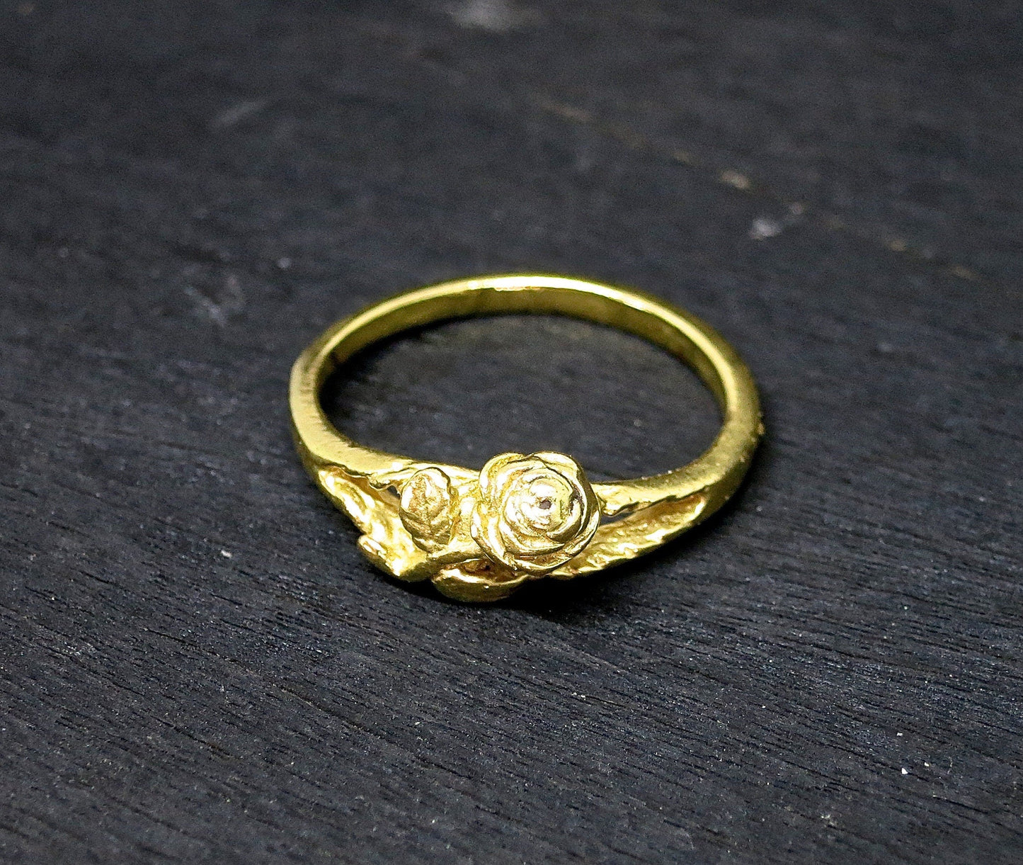 Rose solid 14k gold ring for Women