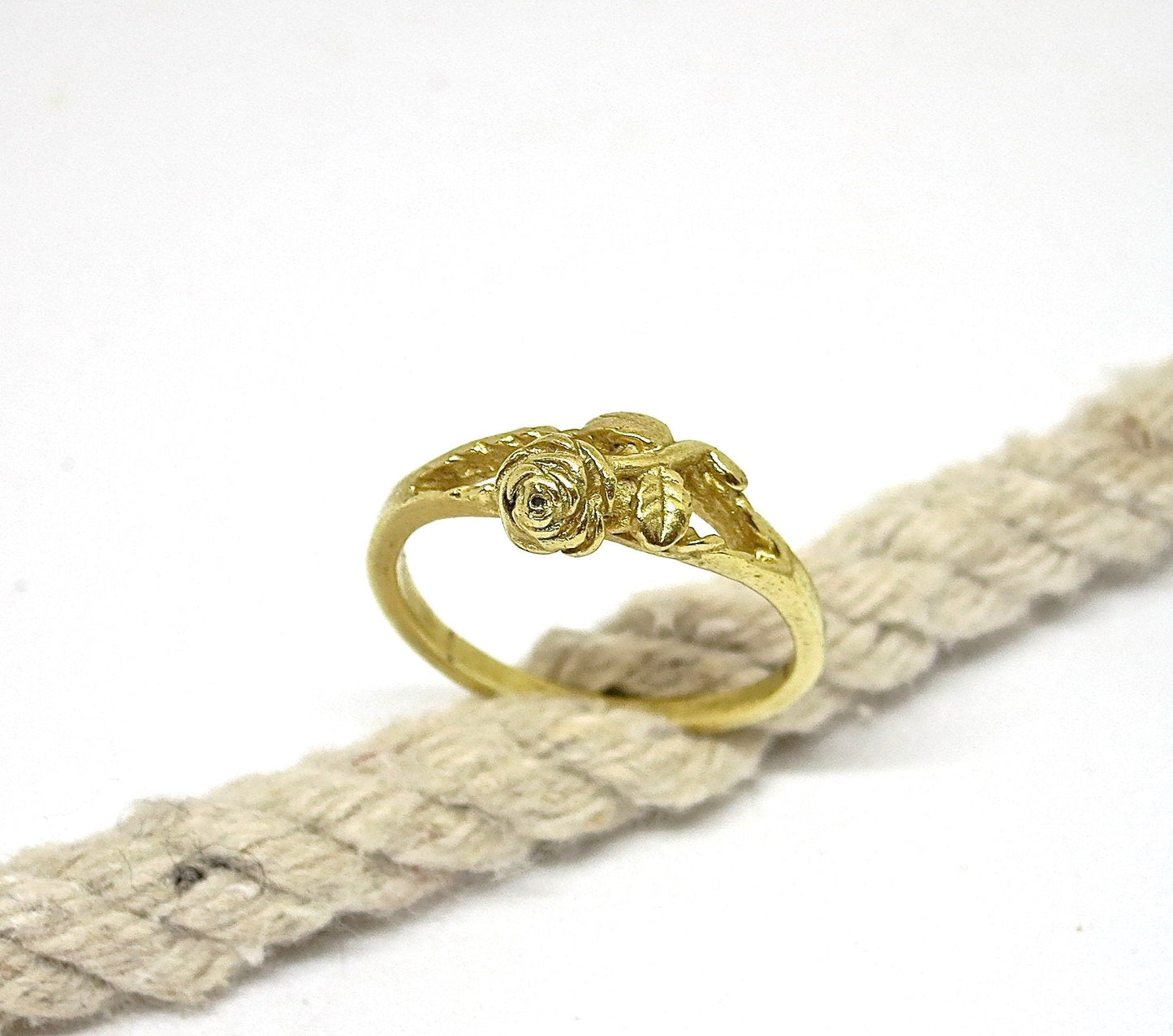 Rose solid 14k gold ring for Women