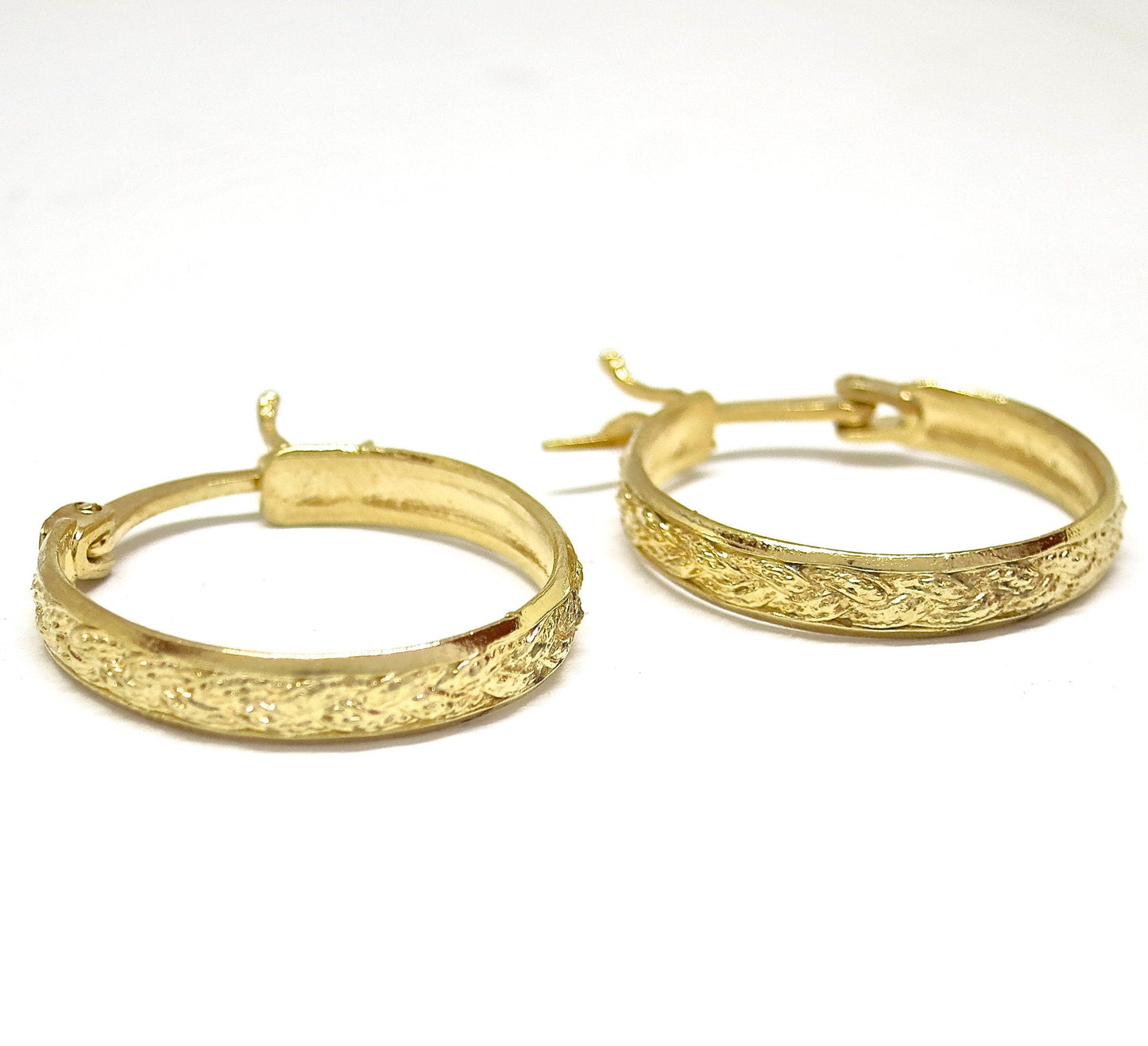 Gold braided hoop earrings for women, Vintage style hoop earrings, Circle hoops, Everyday earrings, Classic hoop earrings