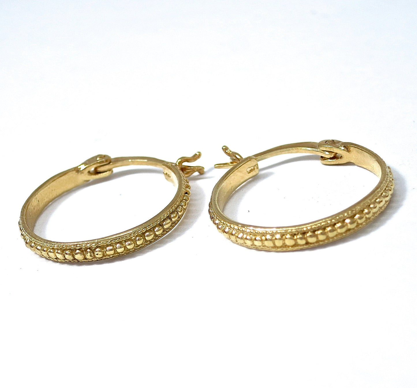 Gold hoop earrings vintage style