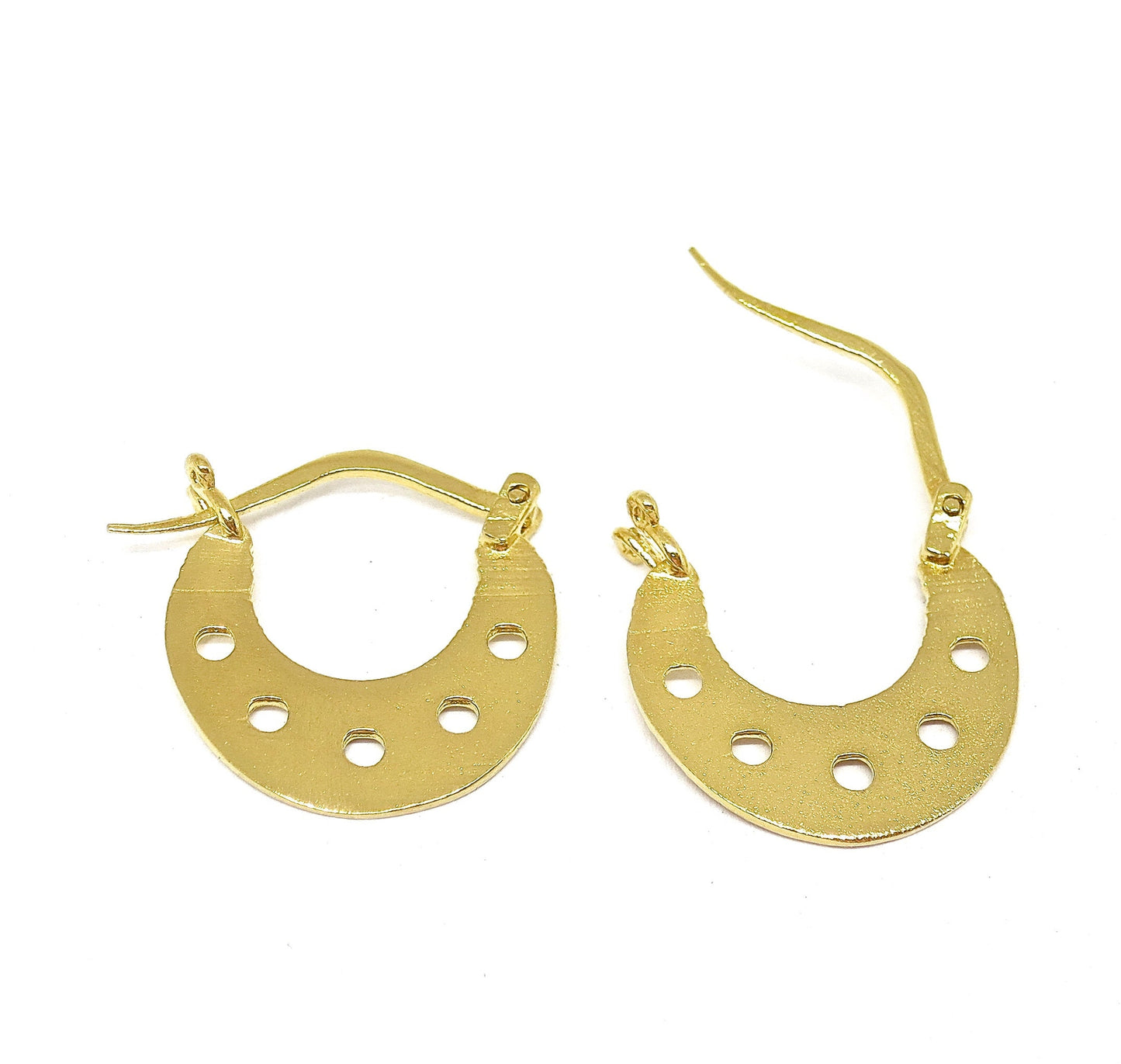 Solid 14k gold hoop earrings, Horseshoe jewelry
