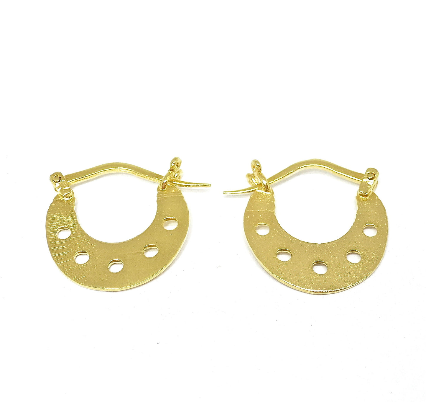 Solid 14k gold hoop earrings, Horseshoe jewelry