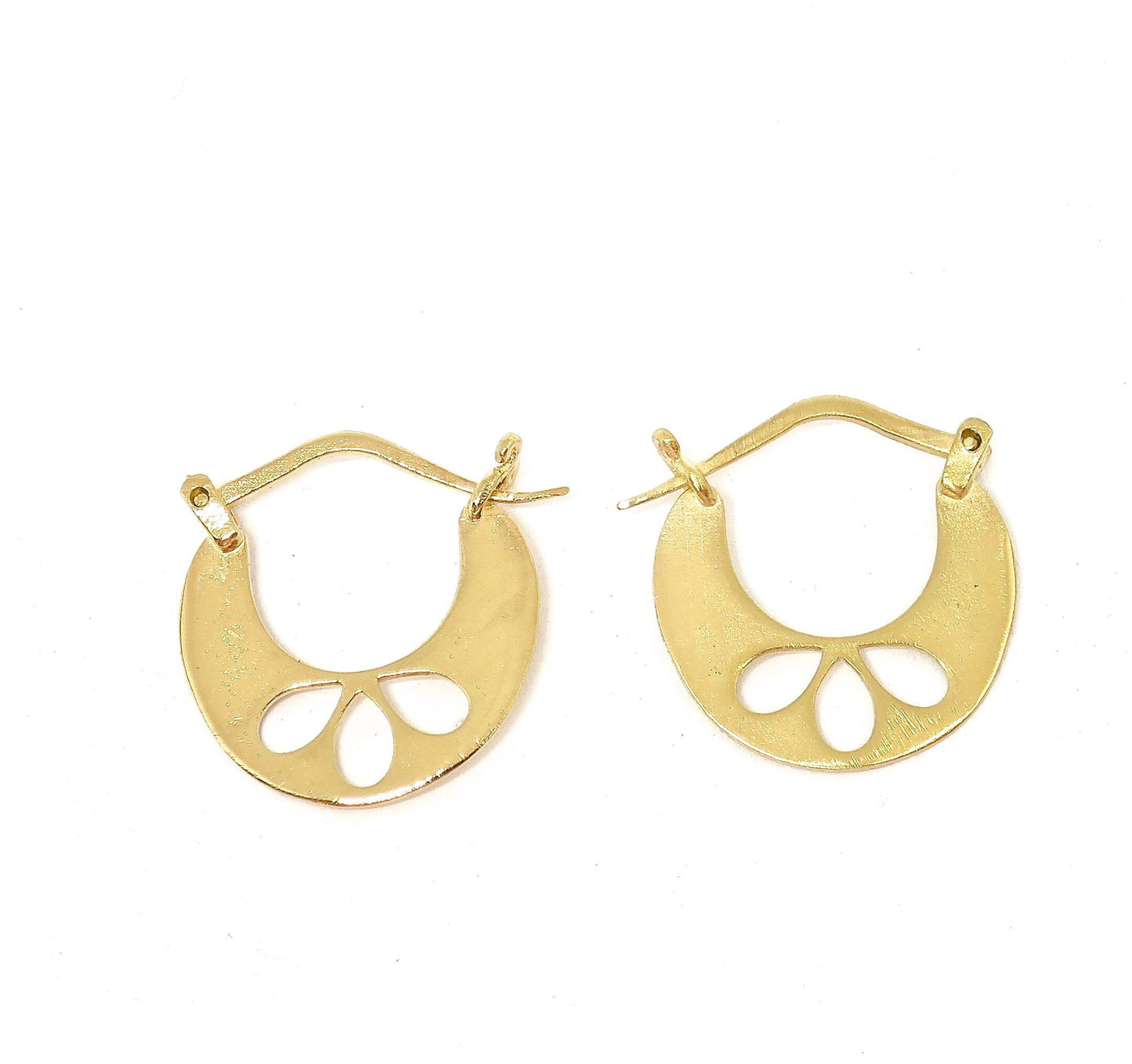Flower 14K Gold hoop earrings for women