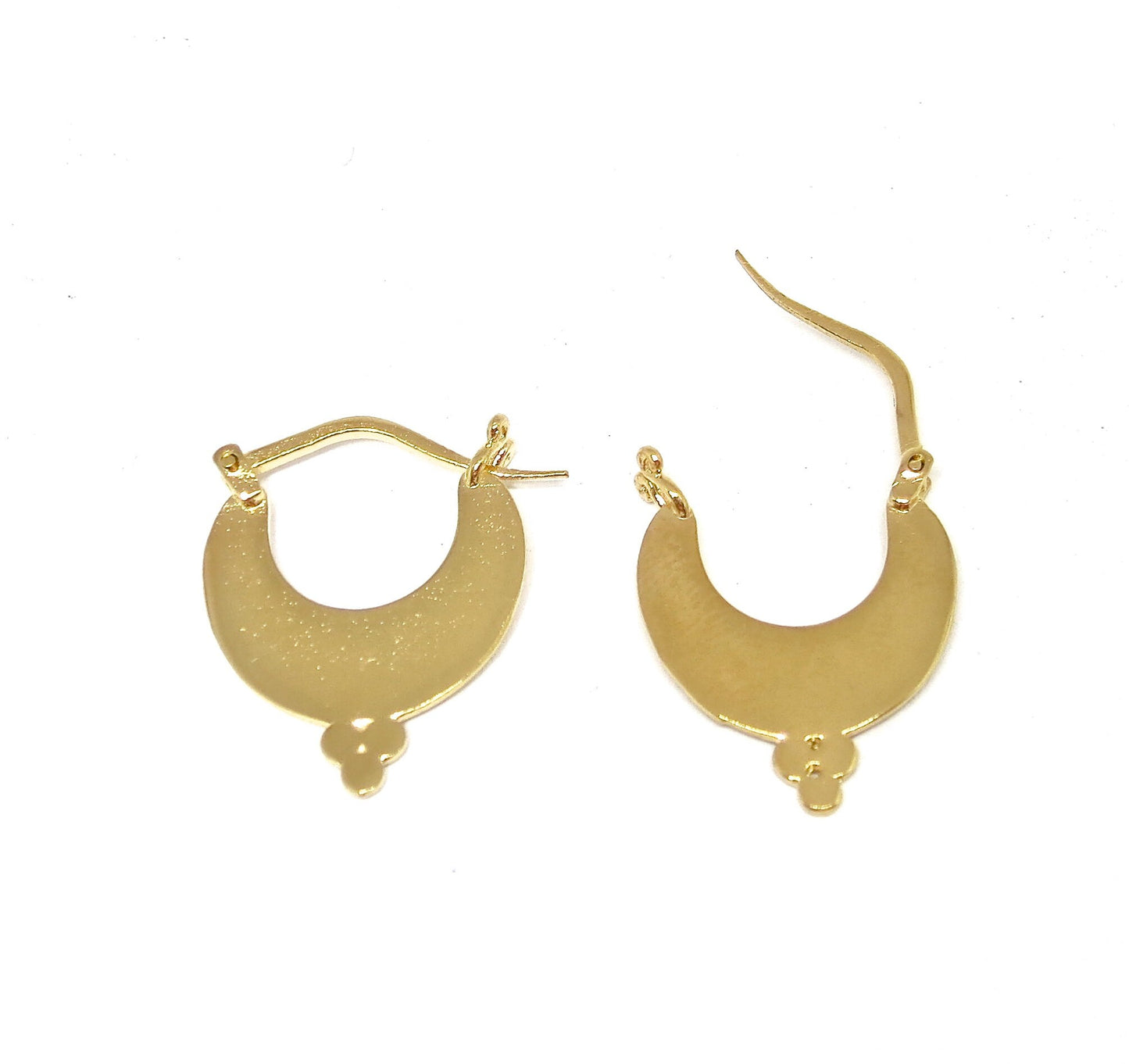 14K solid Gold hoop earrings, Vintage hoop earrings