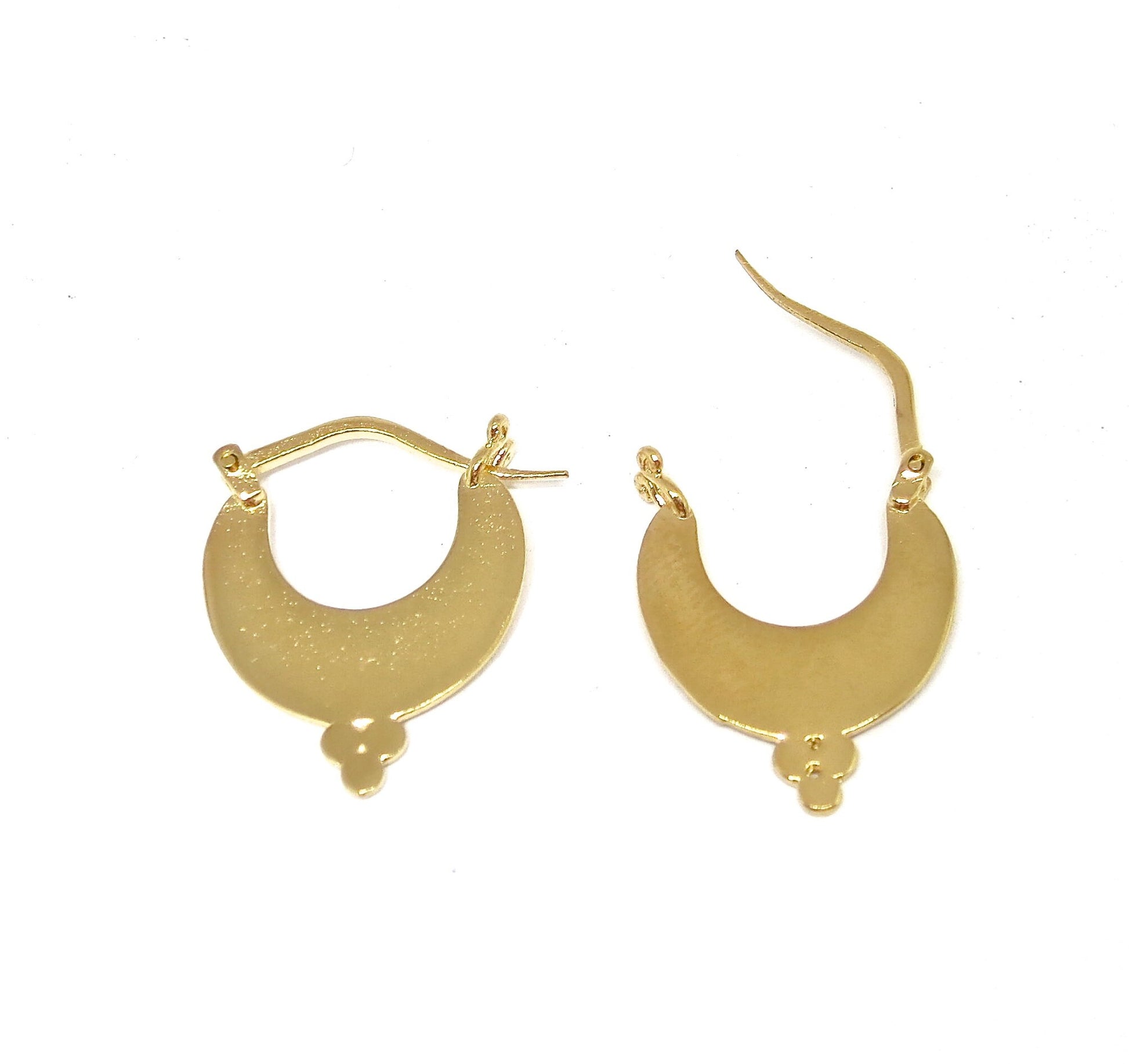 14K solid Gold hoop earrings, Vintage hoop earrings