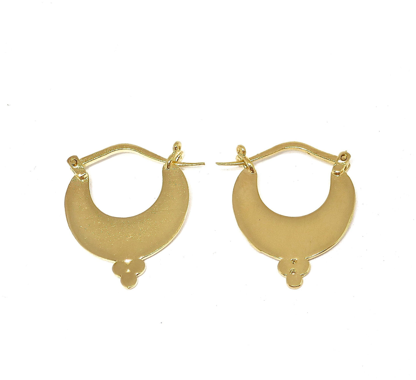 Gold hoop earrings for women, Three dots hoop earrings
