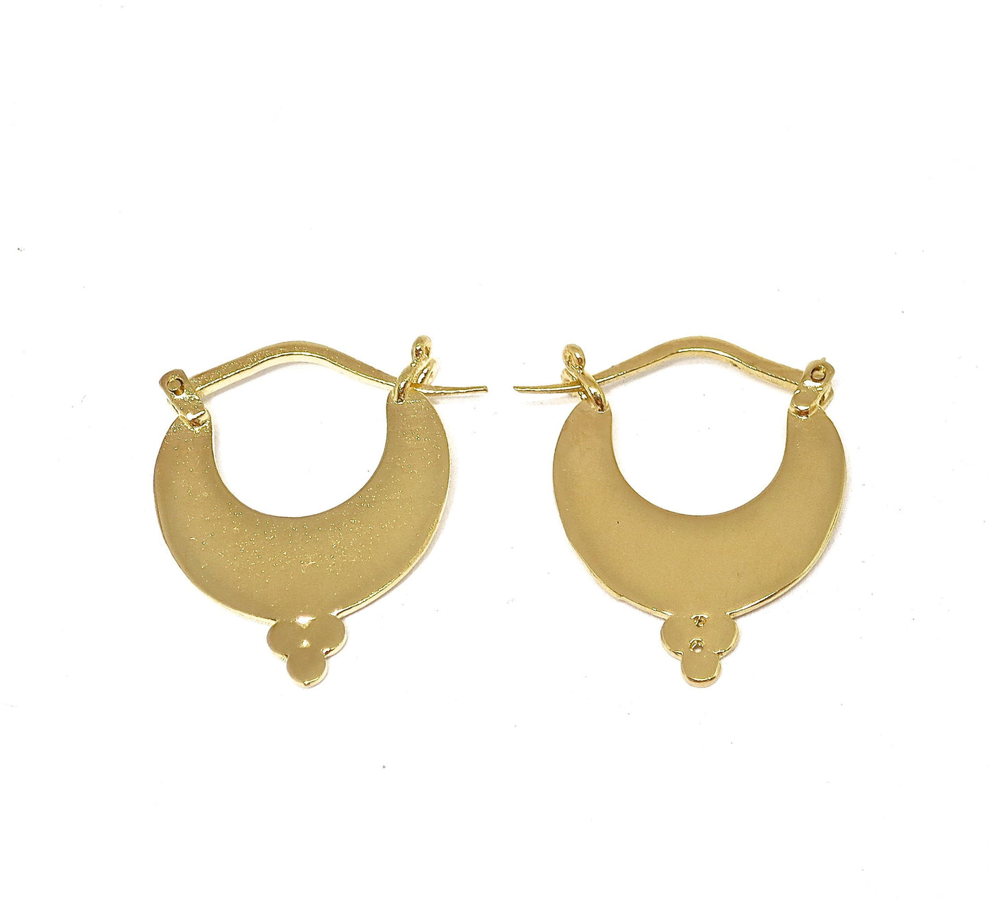 14K solid Gold hoop earrings, Vintage hoop earrings