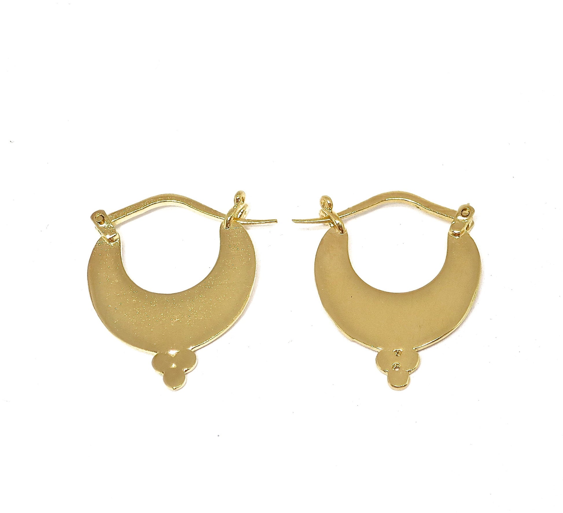 14K solid Gold hoop earrings, Vintage hoop earrings