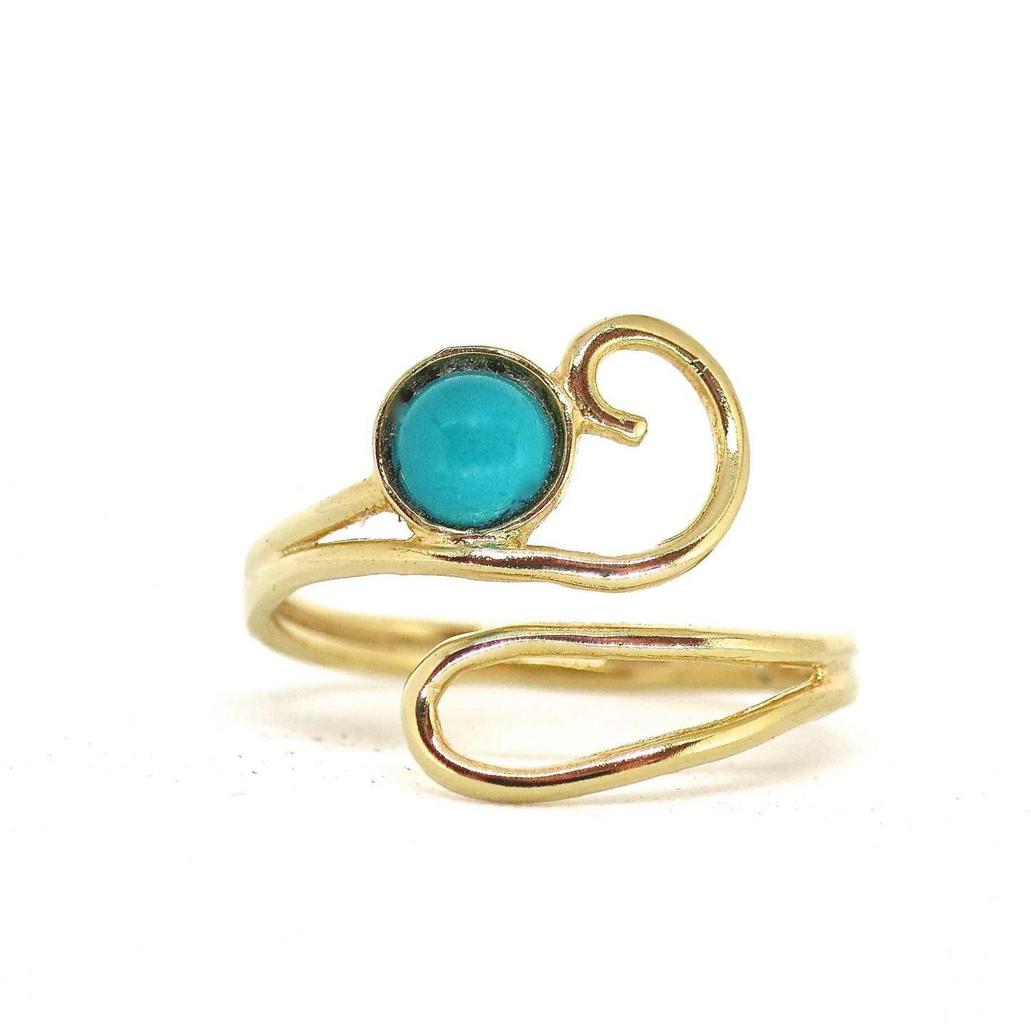 Gold Turquoise ring, 14K Turquoise ring, Solid 14K gold Ring, Adjustable Ring, Boho gold Ring, 14K Gold Rings for women Unique gold Ring