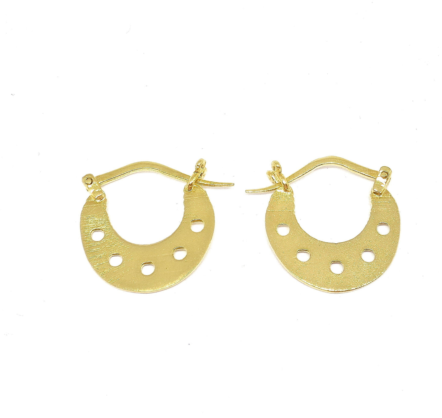 Solid 14k gold hoop earrings, Horseshoe jewelry
