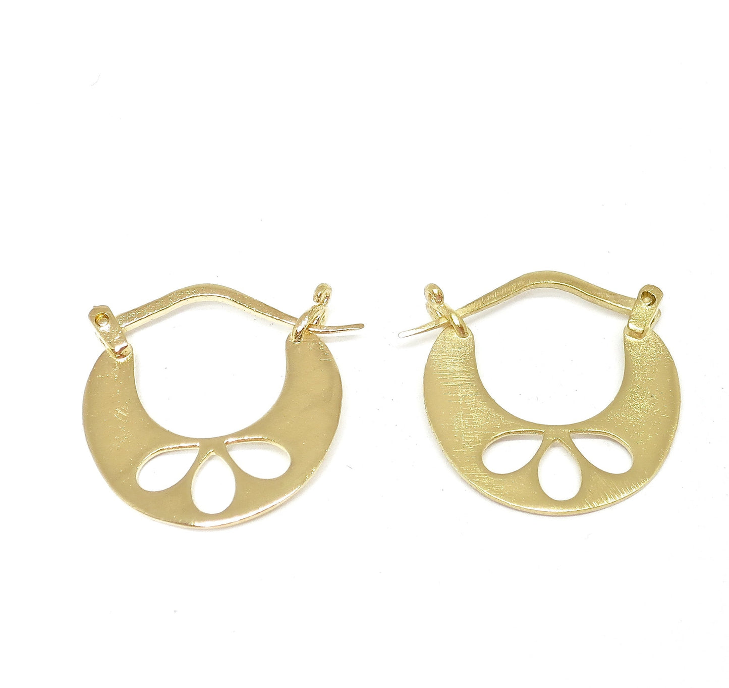 Flower 14K Gold hoop earrings for women