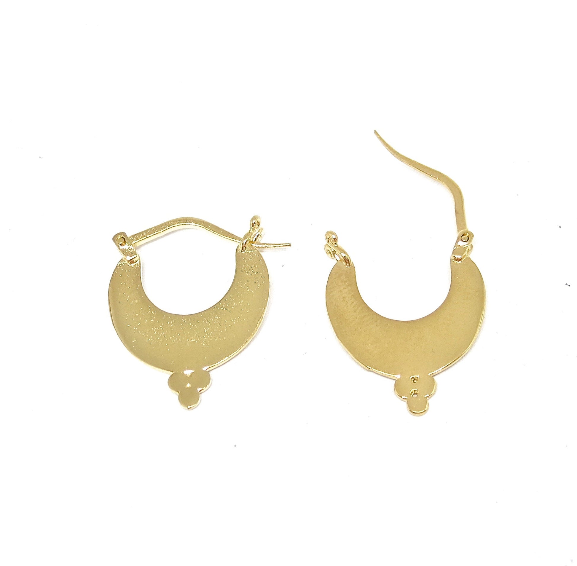 14K solid Gold hoop earrings, Vintage hoop earrings