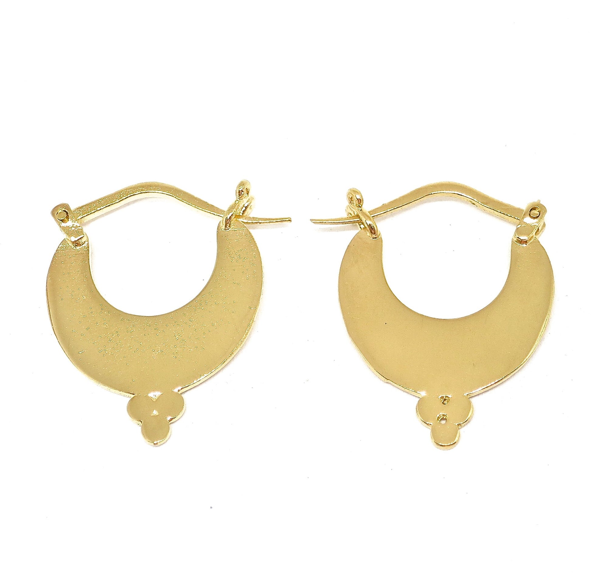 14K solid Gold hoop earrings, Vintage hoop earrings
