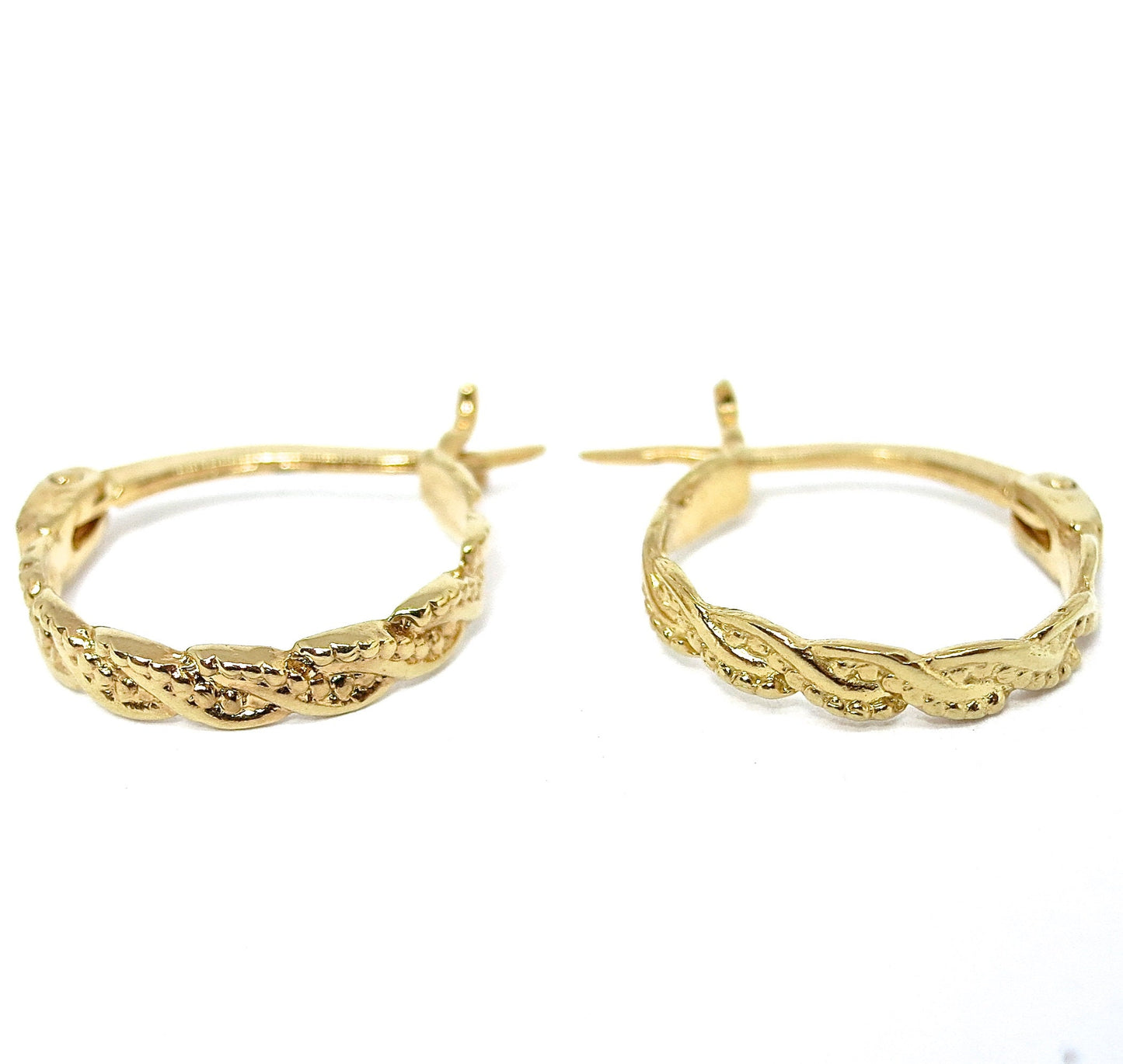 Solid 14k gold hoop earrings, Huggie 14k gold hoops