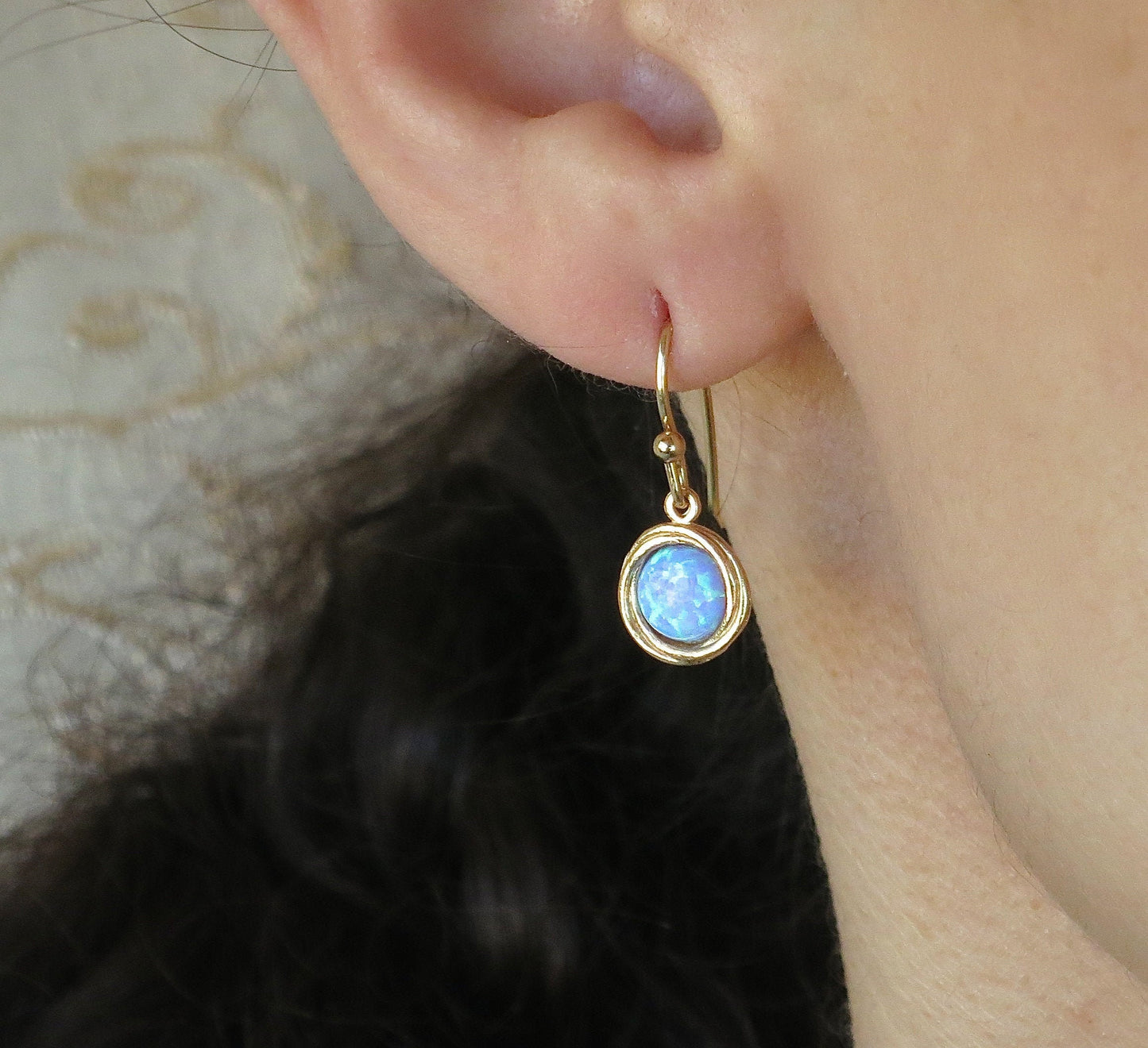 Moonstone 14k gold dangle earrings