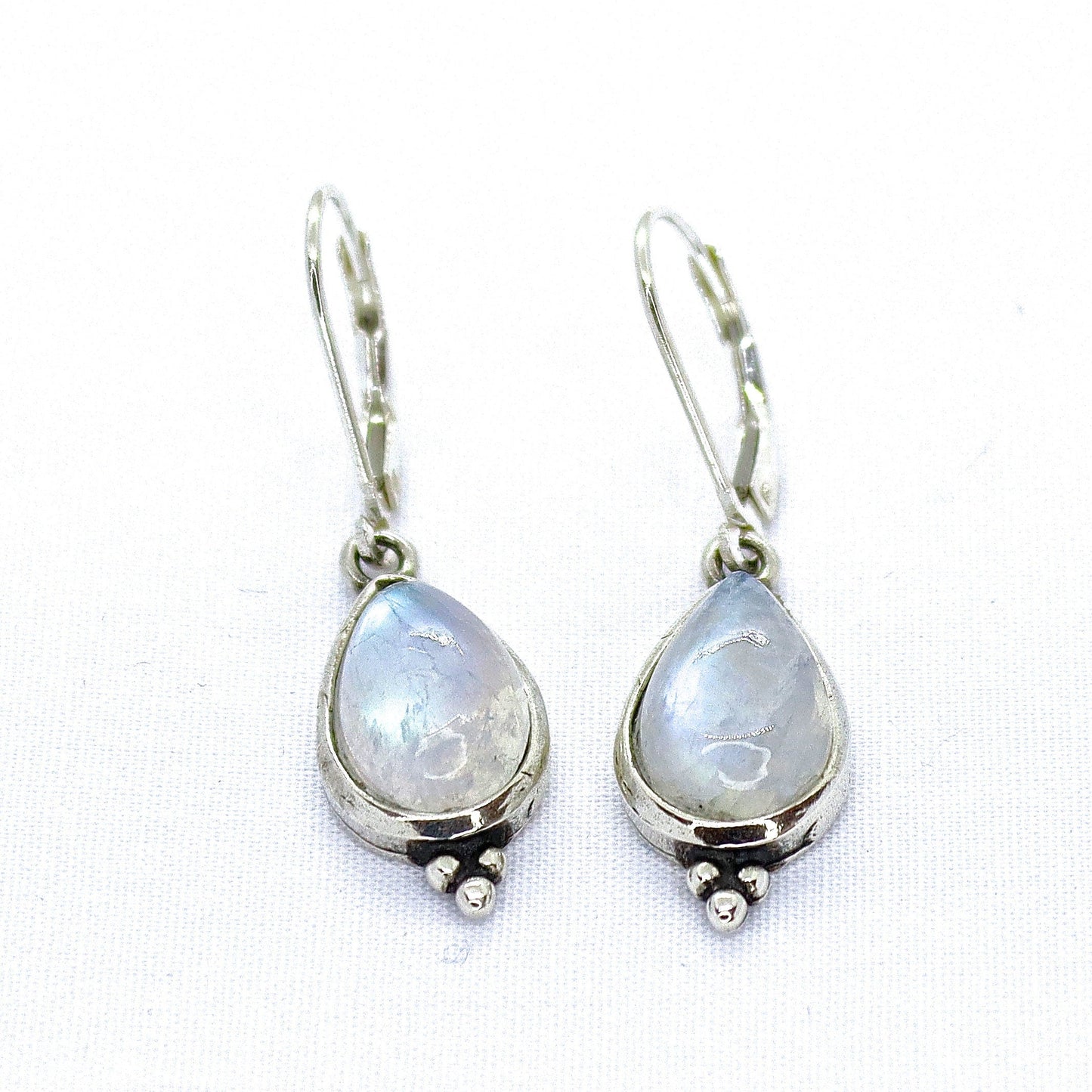 Moonstone teardrop sterling Silver dangle earring for woman