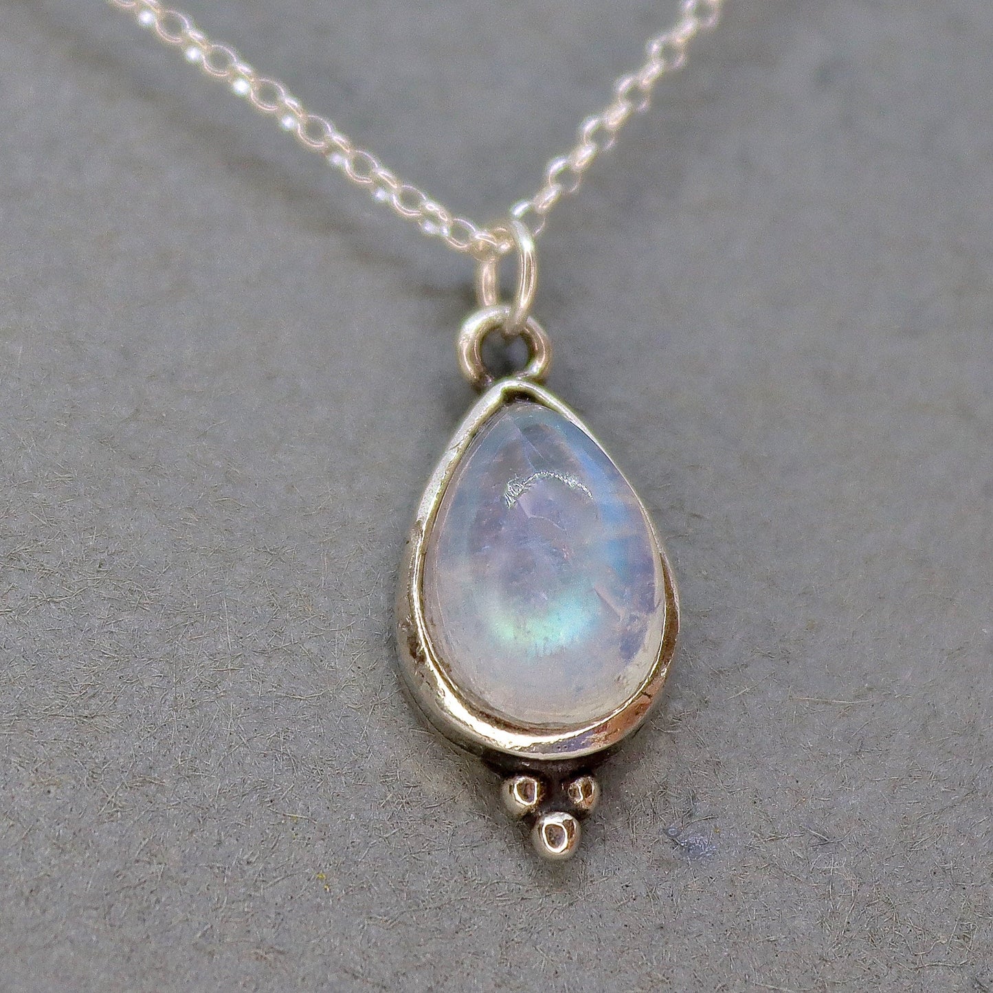 Moonstone necklace, Teardrop sterling silver 925 necklace pendant