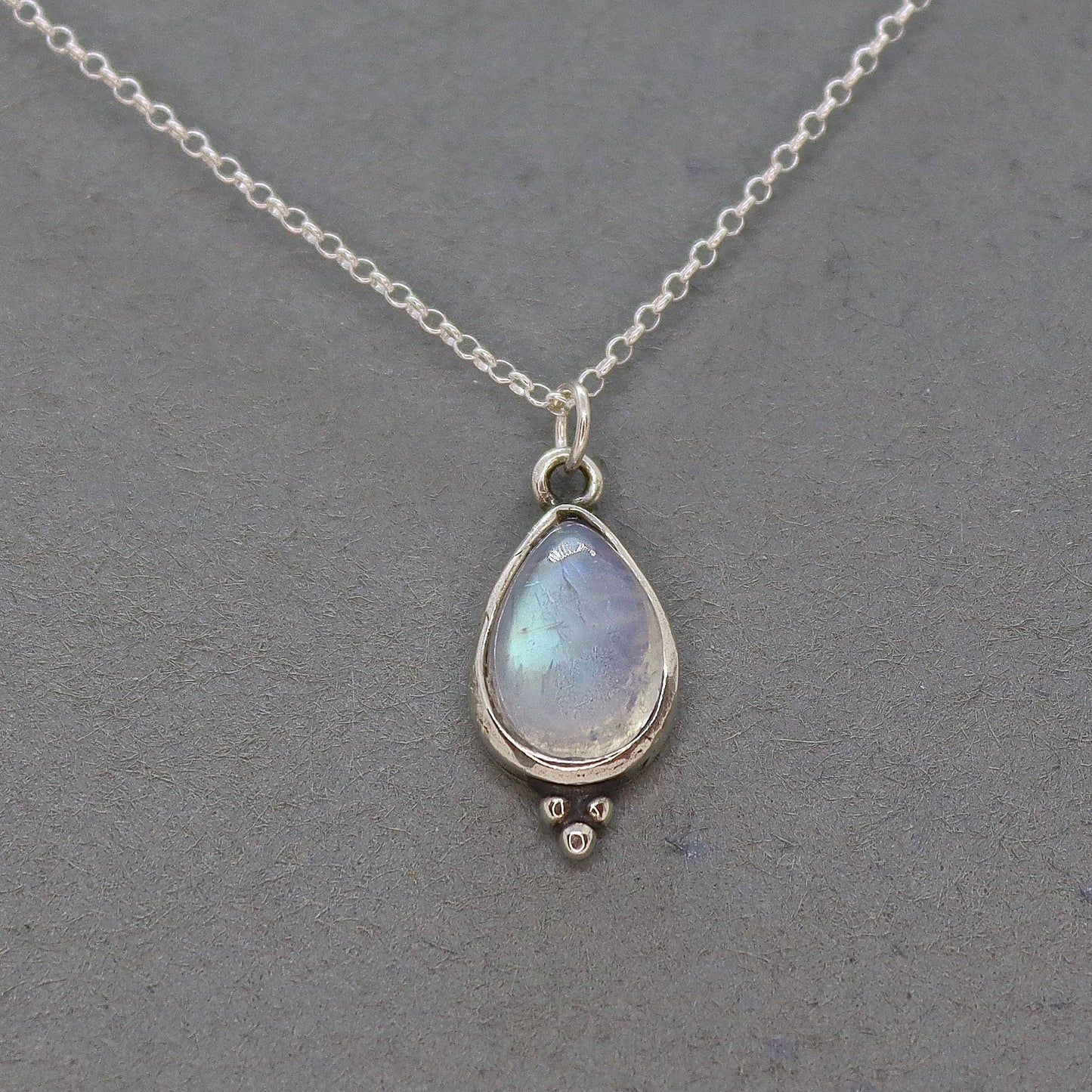 Moonstone necklace, Teardrop sterling silver 925 necklace pendant