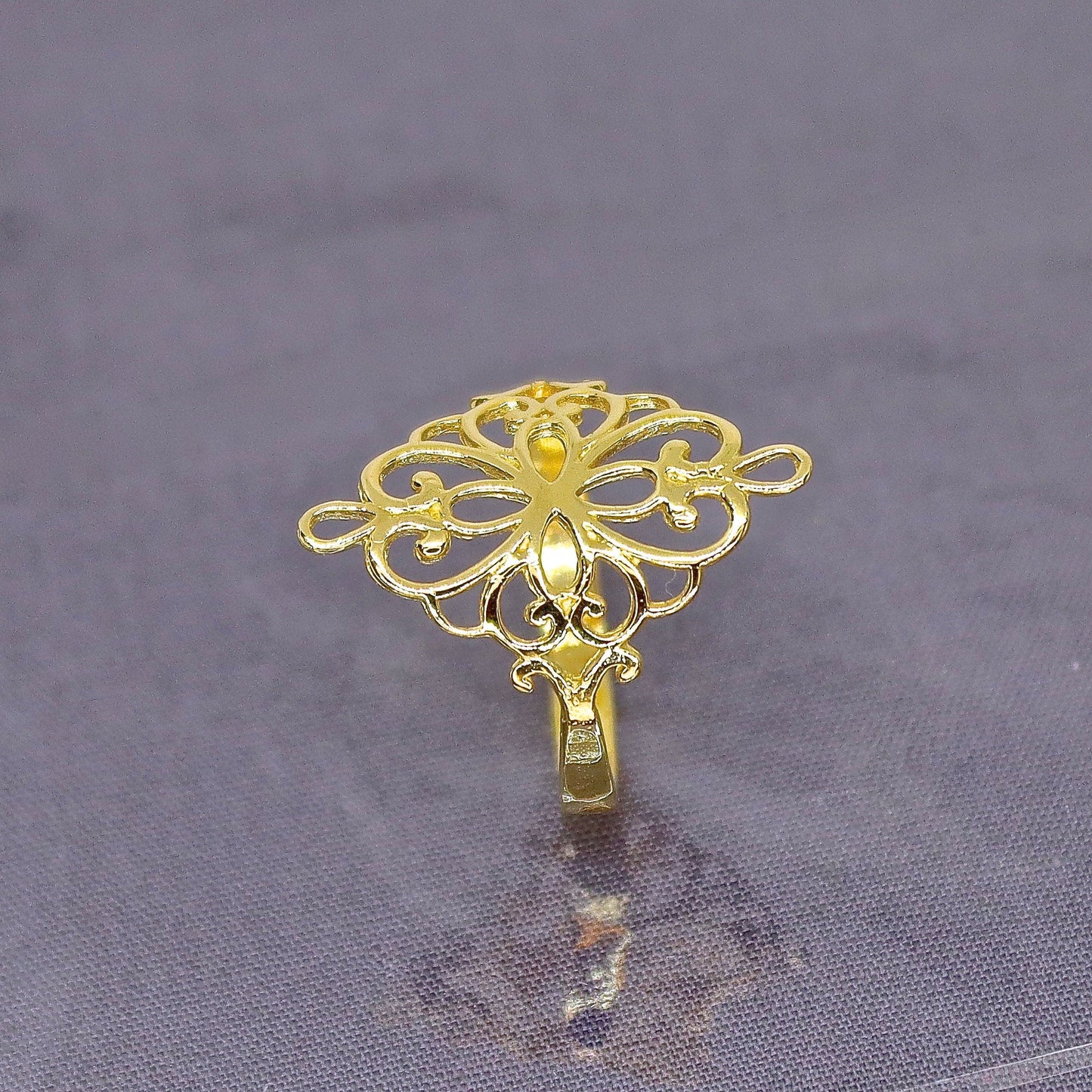 Victorian filigree 14K solid gold ring for women