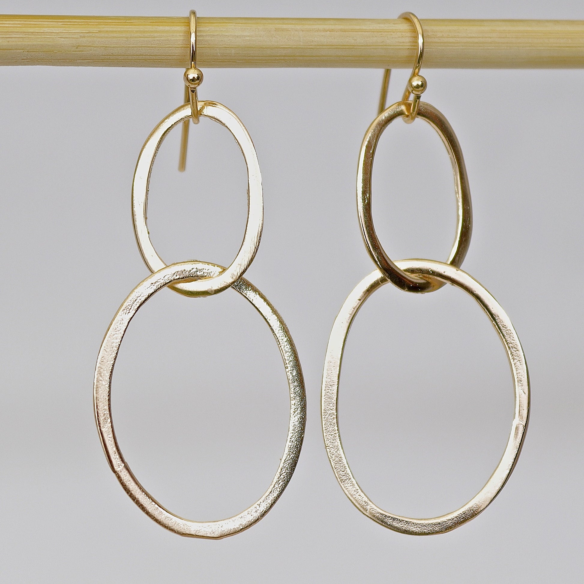 Link 14k gold dangle earrings