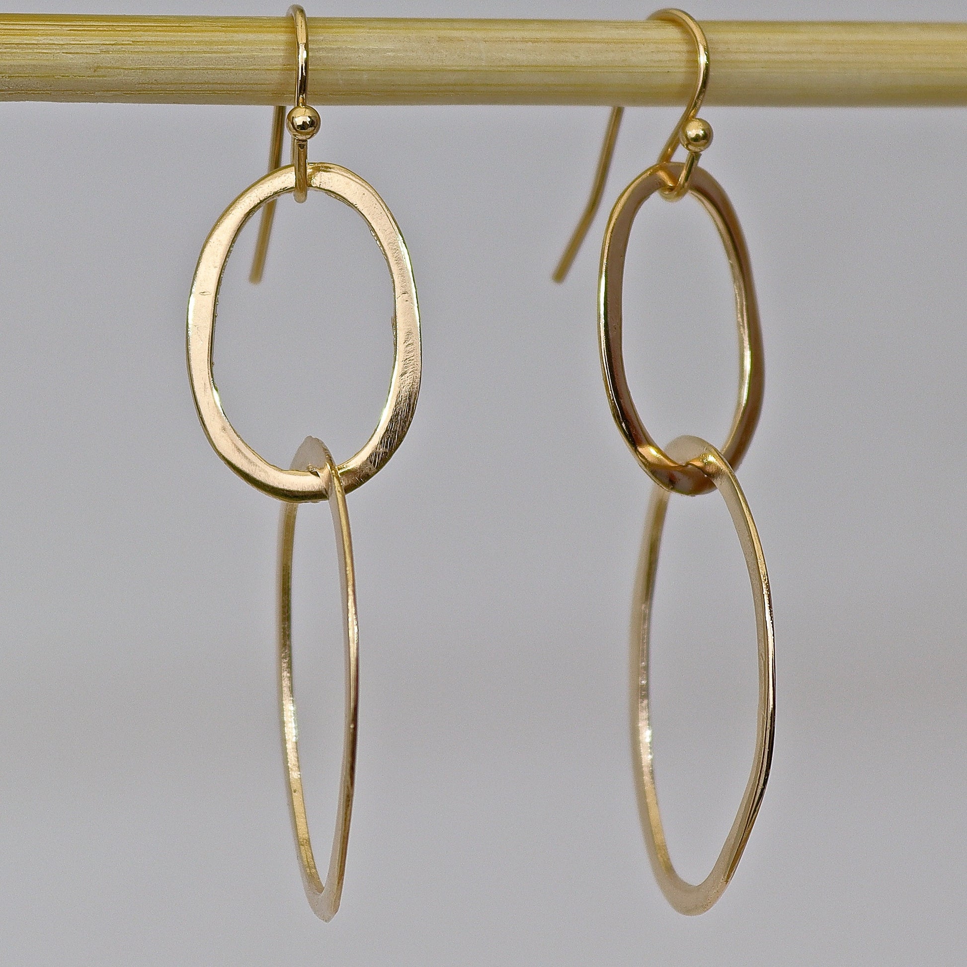 Link 14k gold dangle earrings
