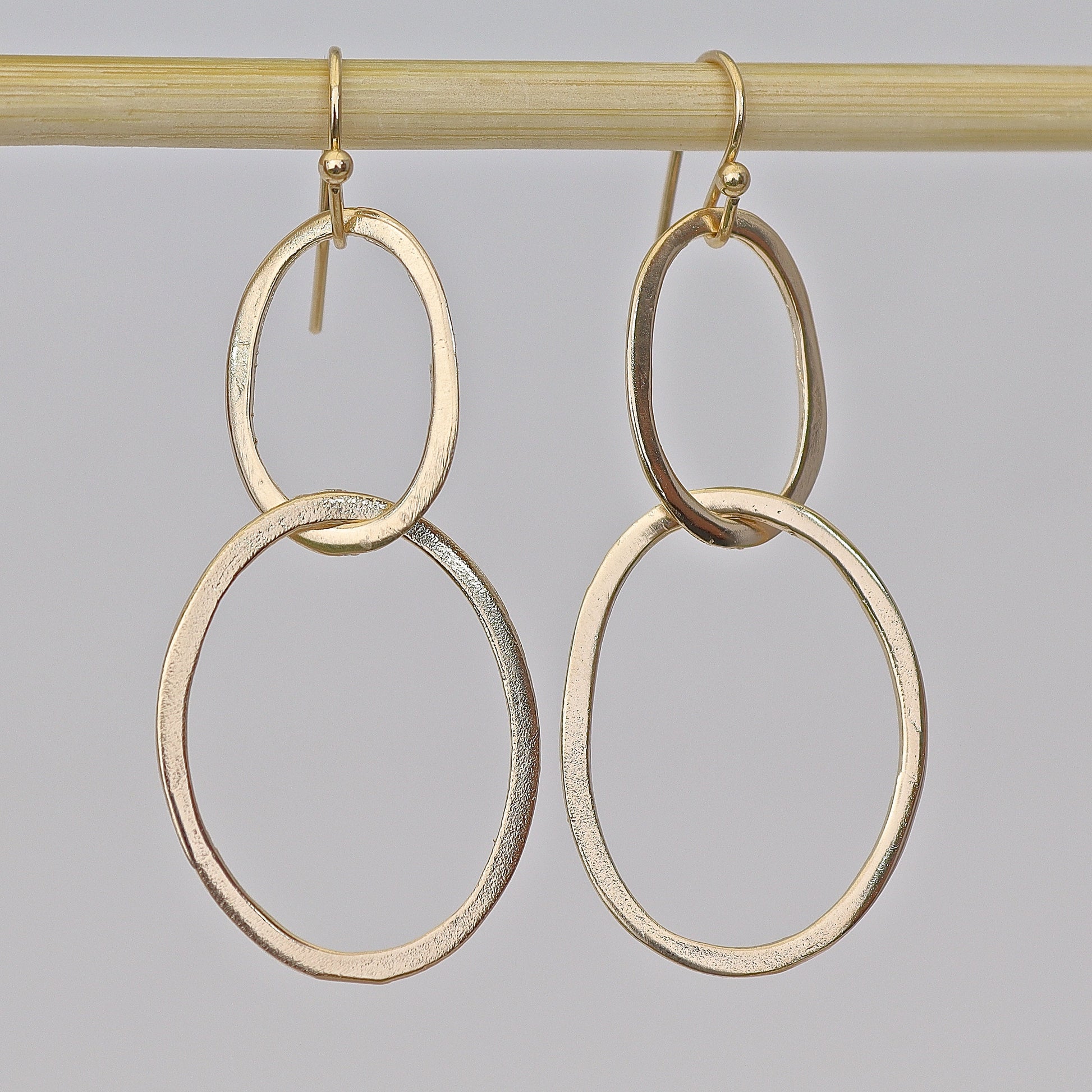 Link 14k gold dangle earrings