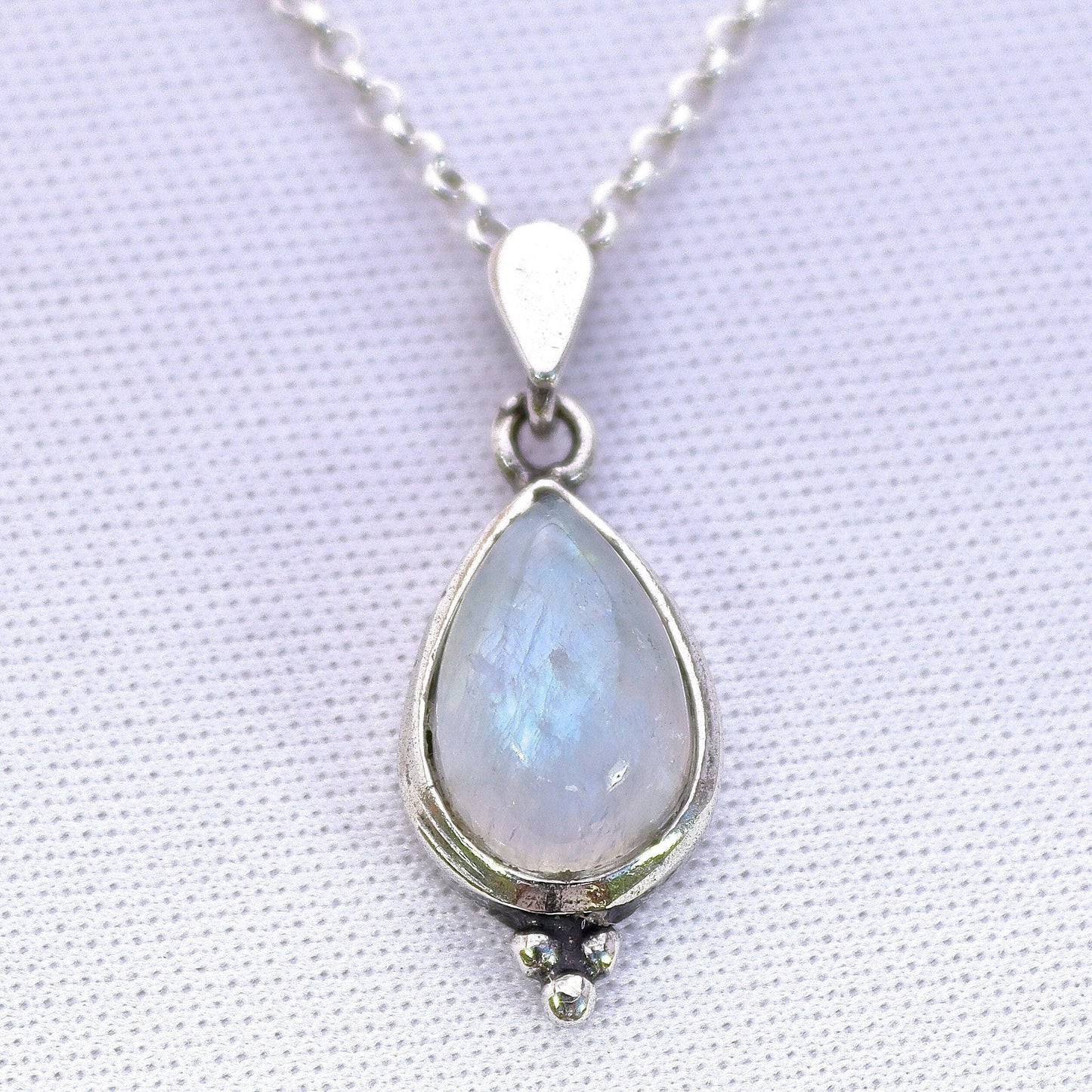 Moonstone necklace, Teardrop sterling silver 925 necklace pendant
