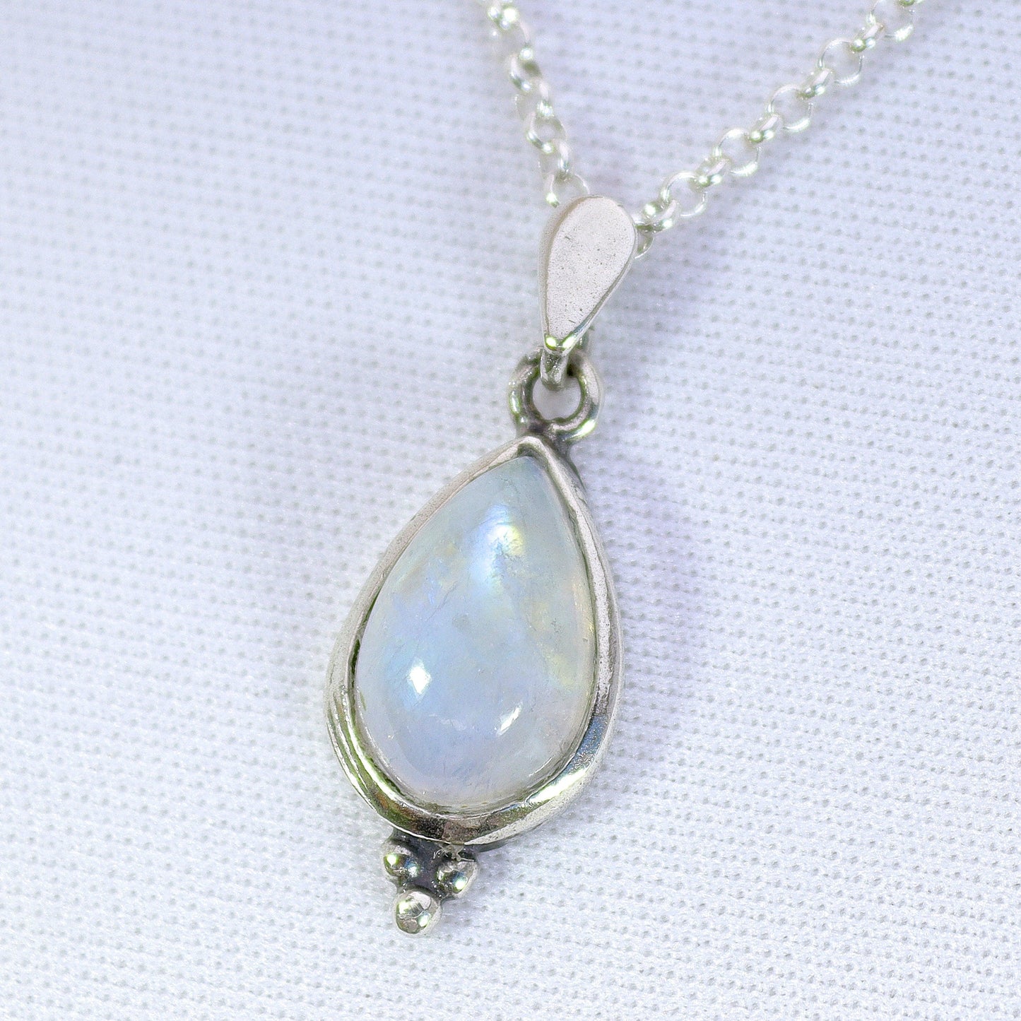 Moonstone necklace, Teardrop sterling silver 925 necklace pendant
