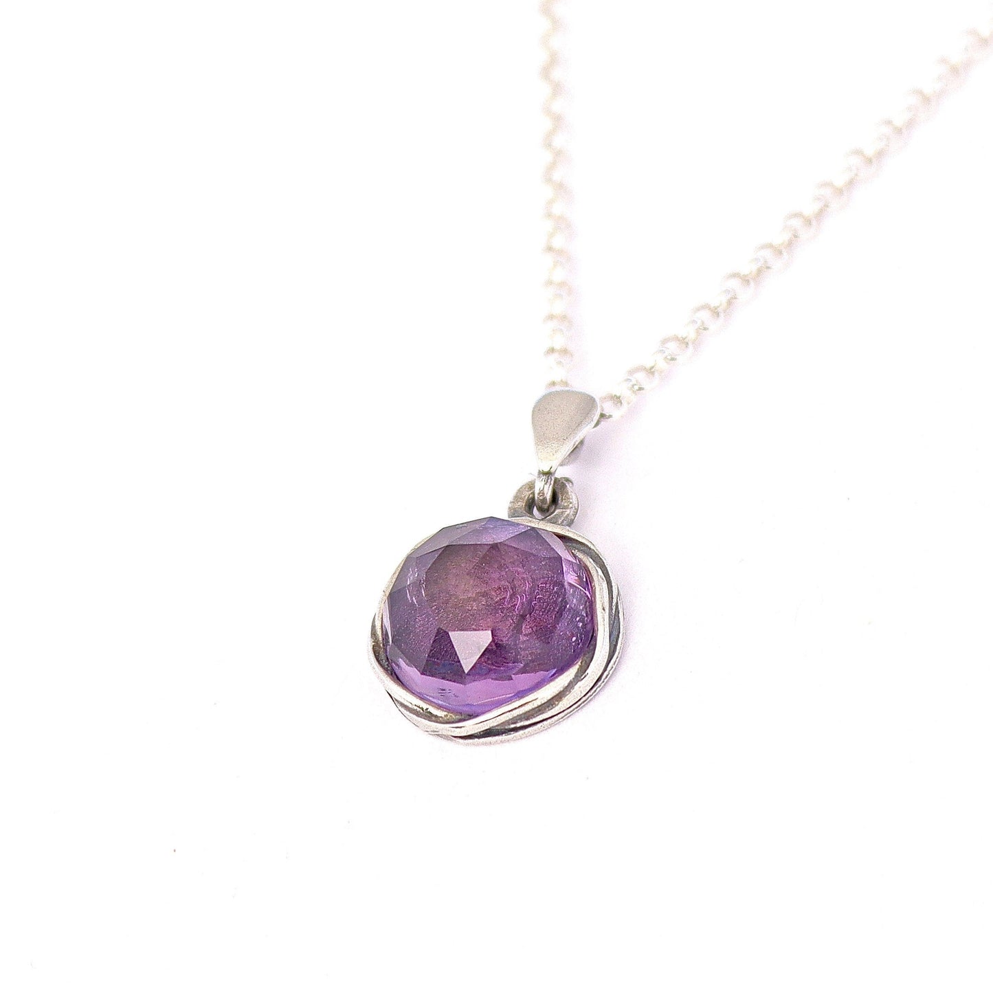 Gemstone sterling silver 925 pendant necklace