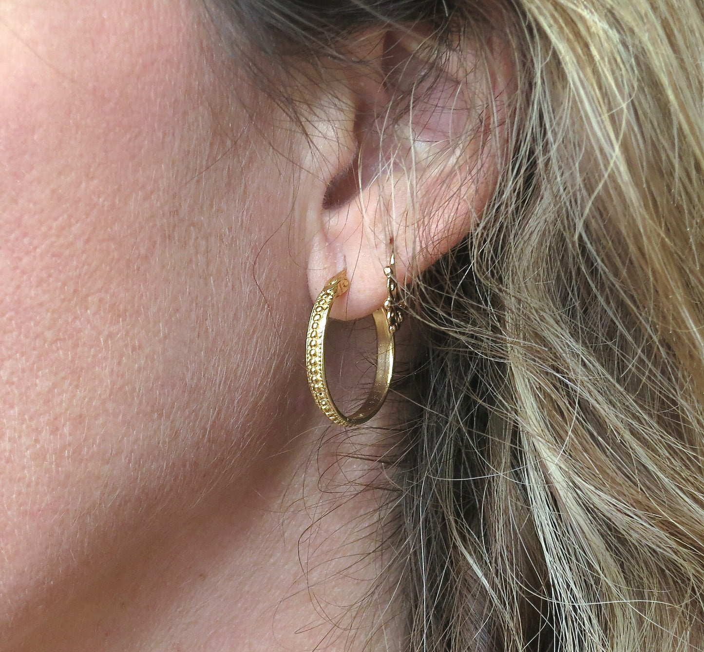 14k gold hoop earrings vintage style