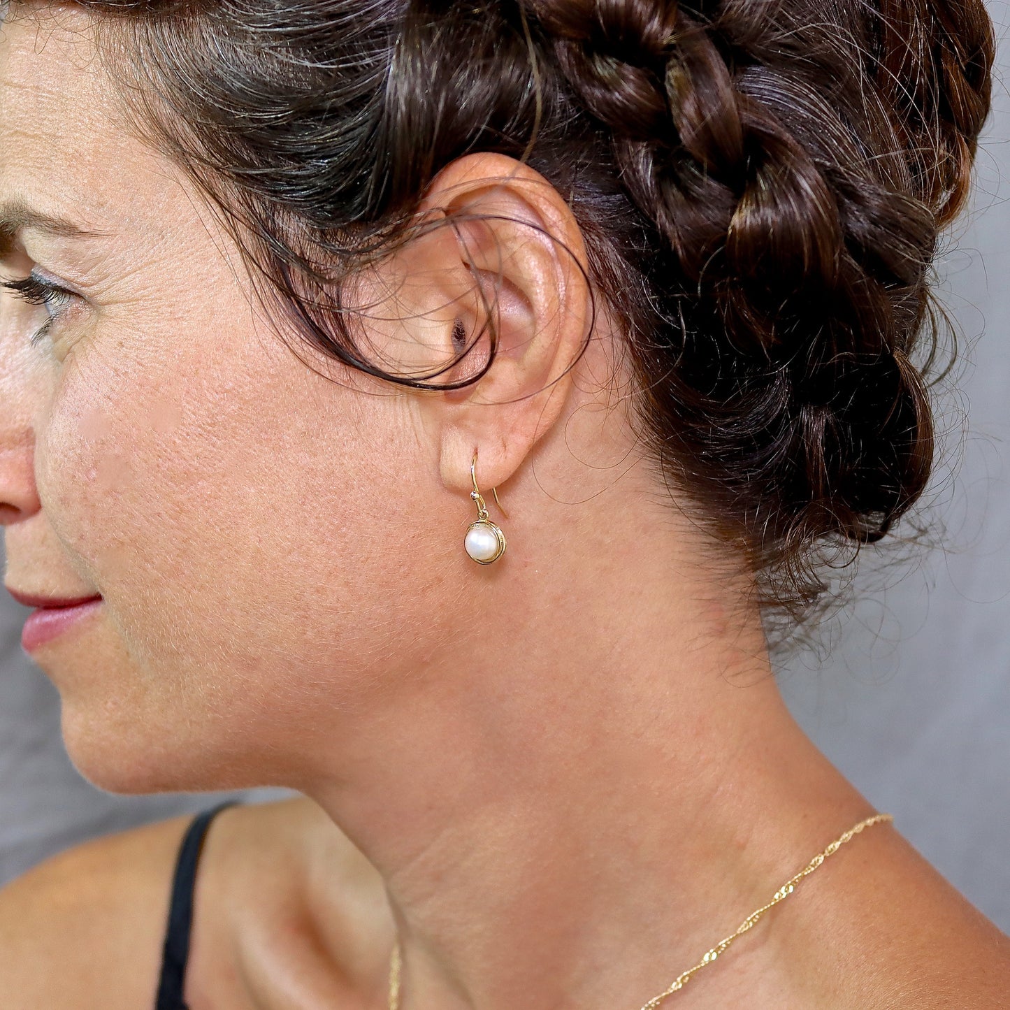 Solid 14k gold Opal Earrings, Real Gold dangle Earrings