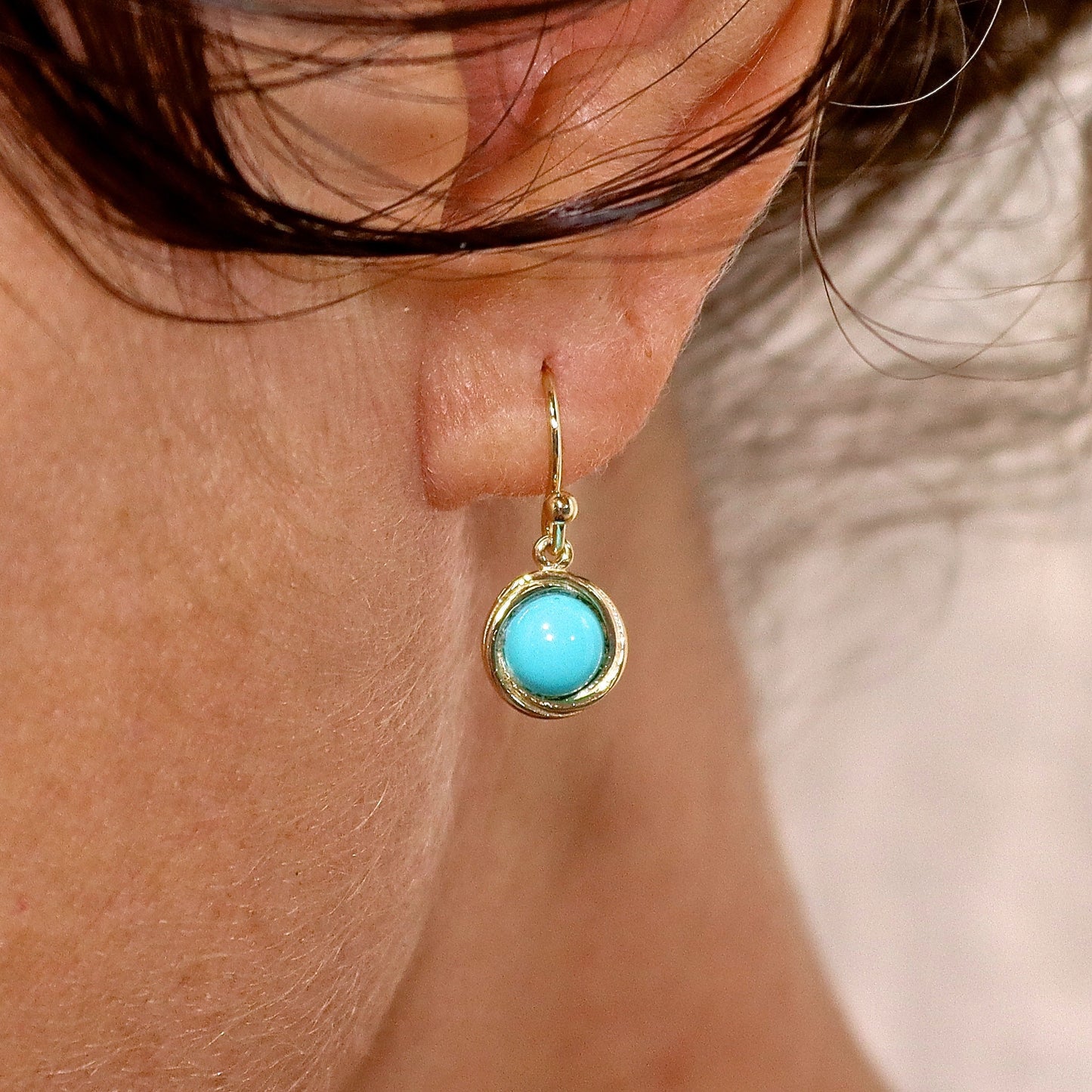 Solid 14k gold Opal Earrings, Real Gold dangle Earrings