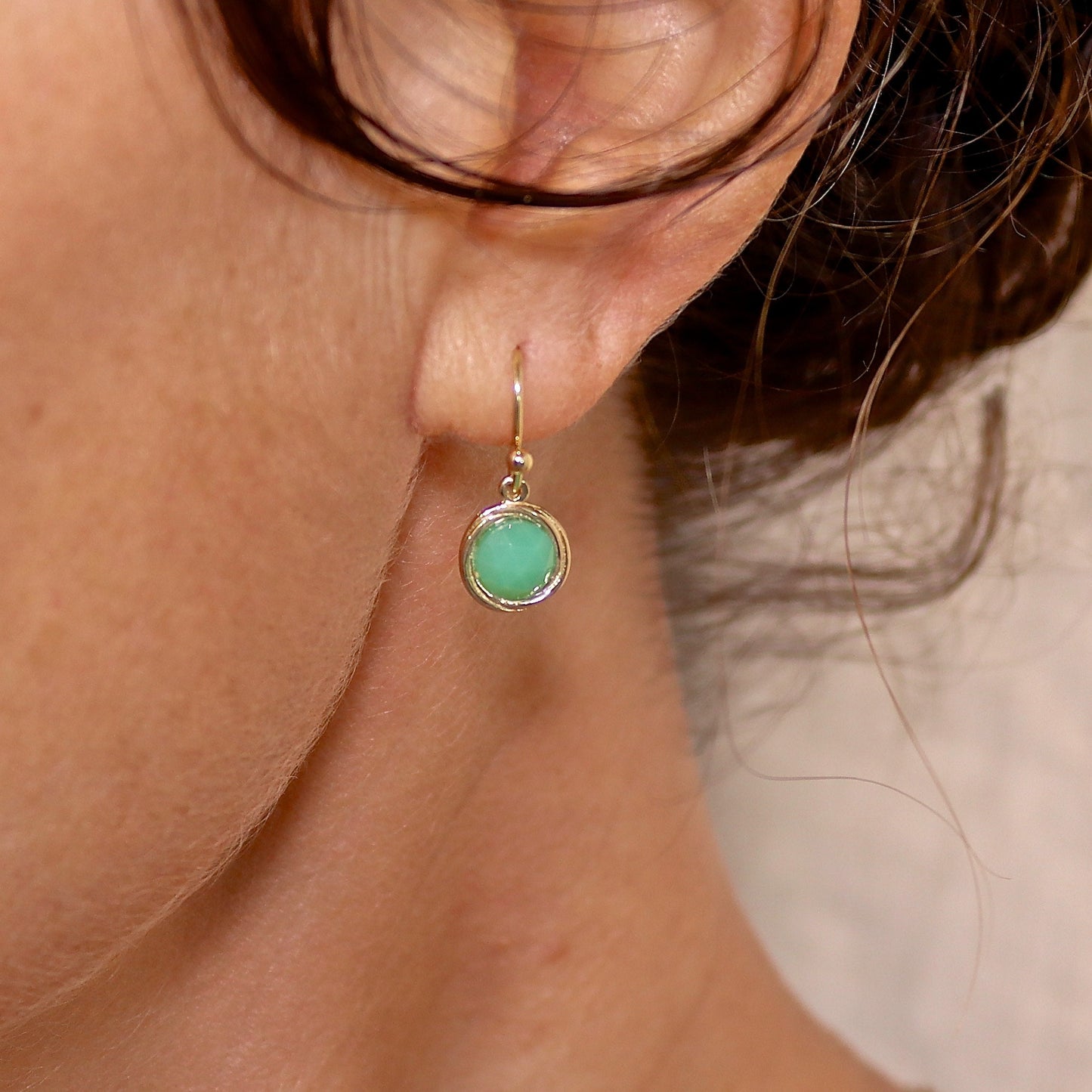 Solid 14k gold Opal Earrings, Real Gold dangle Earrings