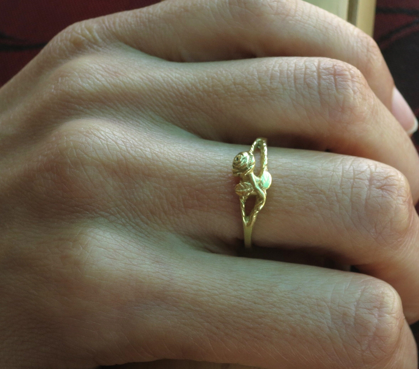 Rose solid 14k gold ring for Women